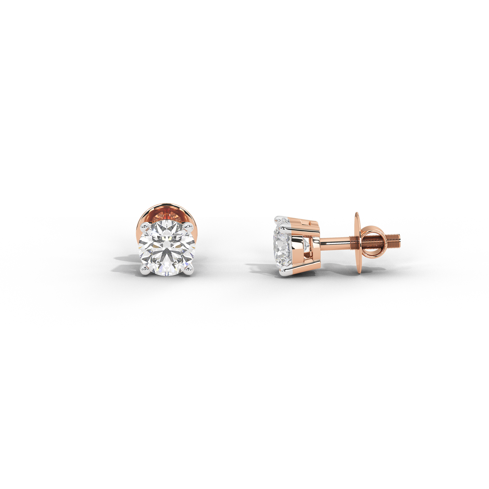 Single Serve Solitaire 1.073 Carat Lab Grown Diamond Stud Earrings -