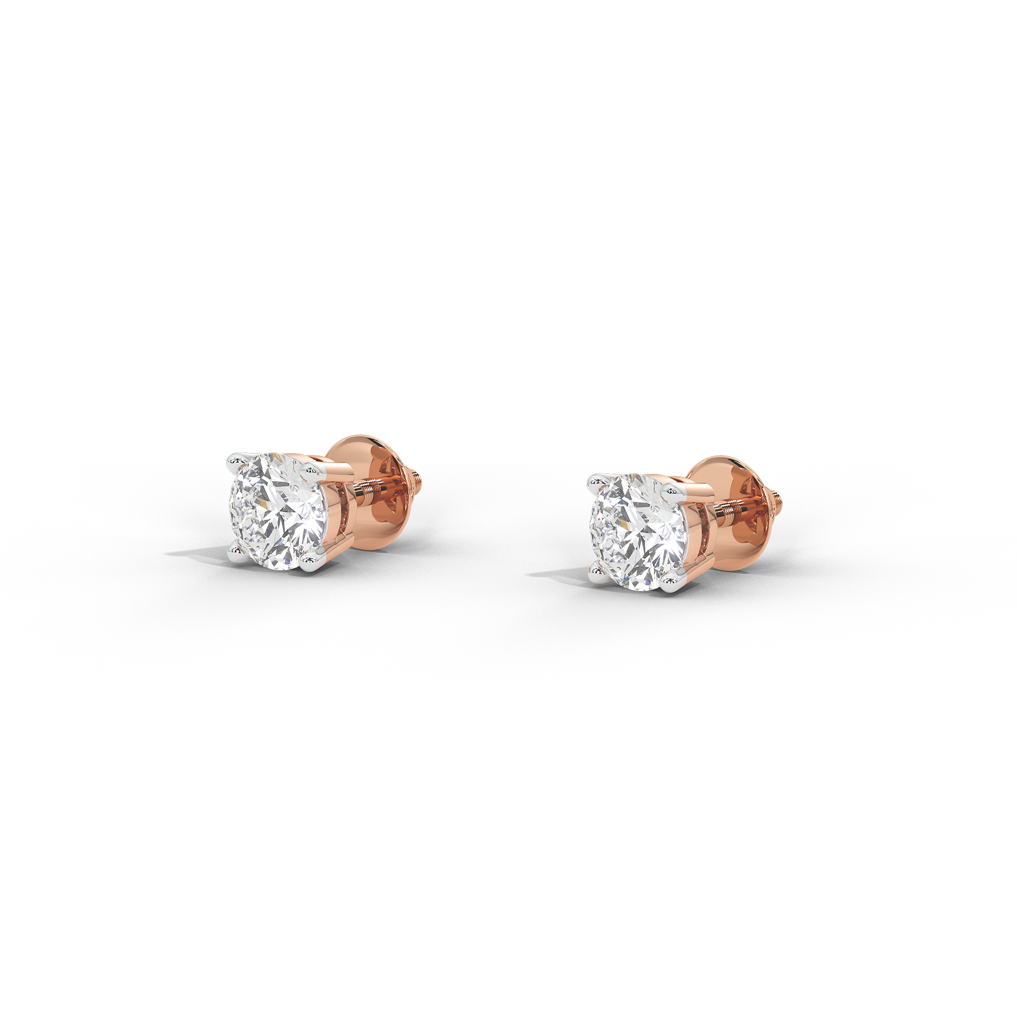 Single Serve Solitaire 1.073 Carat Lab Grown Diamond Stud Earrings -