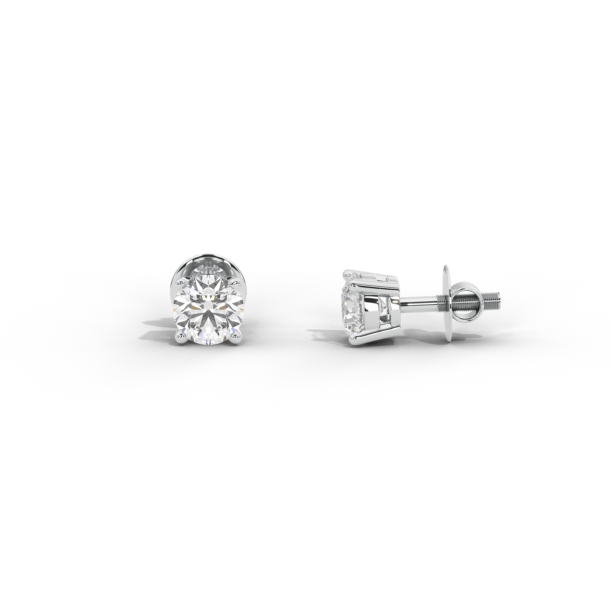 Single Serve Solitaire 1.073 Carat Lab Grown Diamond Stud Earrings -