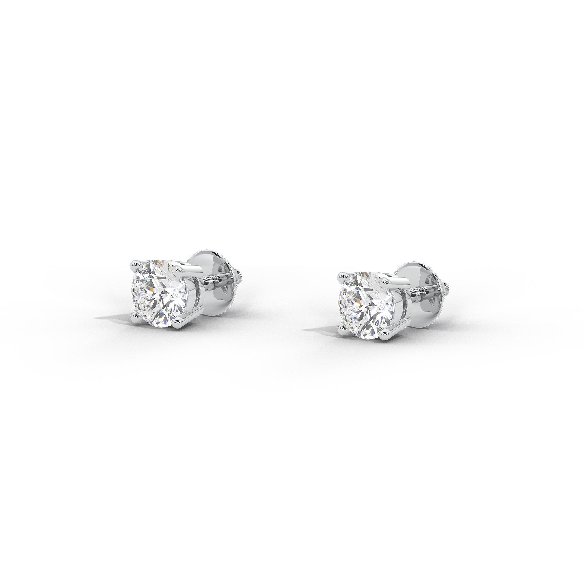 Single Serve Solitaire 1.073 Carat Lab Grown Diamond Stud Earrings -