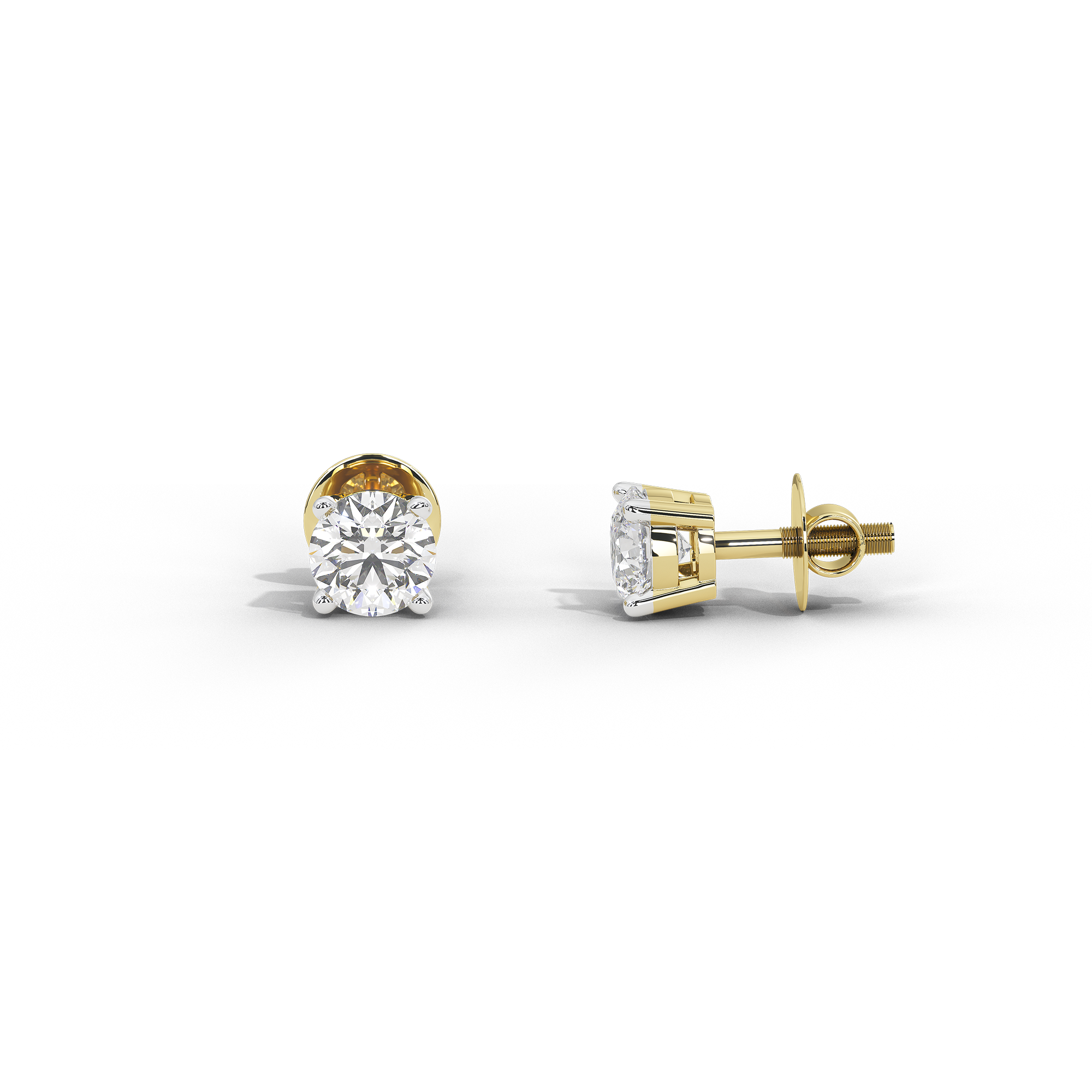 Single Serve Solitaire 1.073 Carat Lab Grown Diamond Stud Earrings -