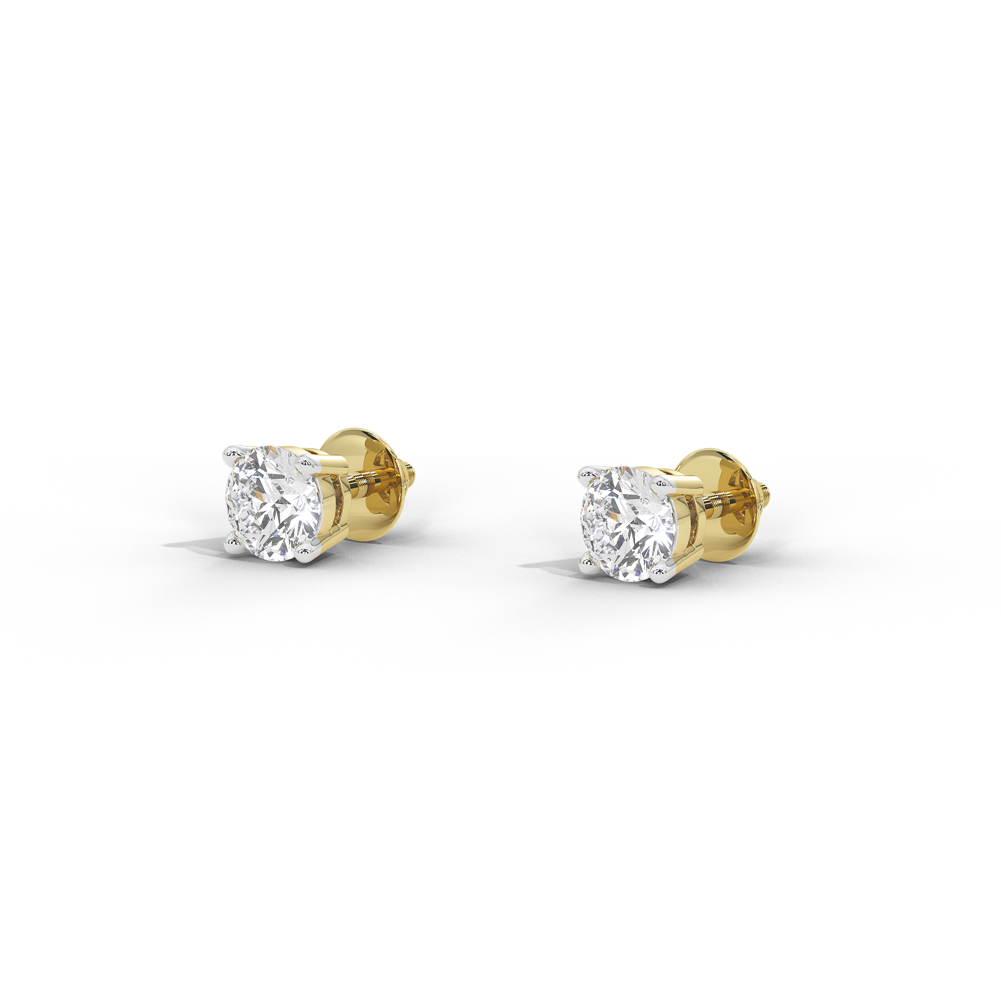 Single Serve Solitaire 1.073 Carat Lab Grown Diamond Stud Earrings -