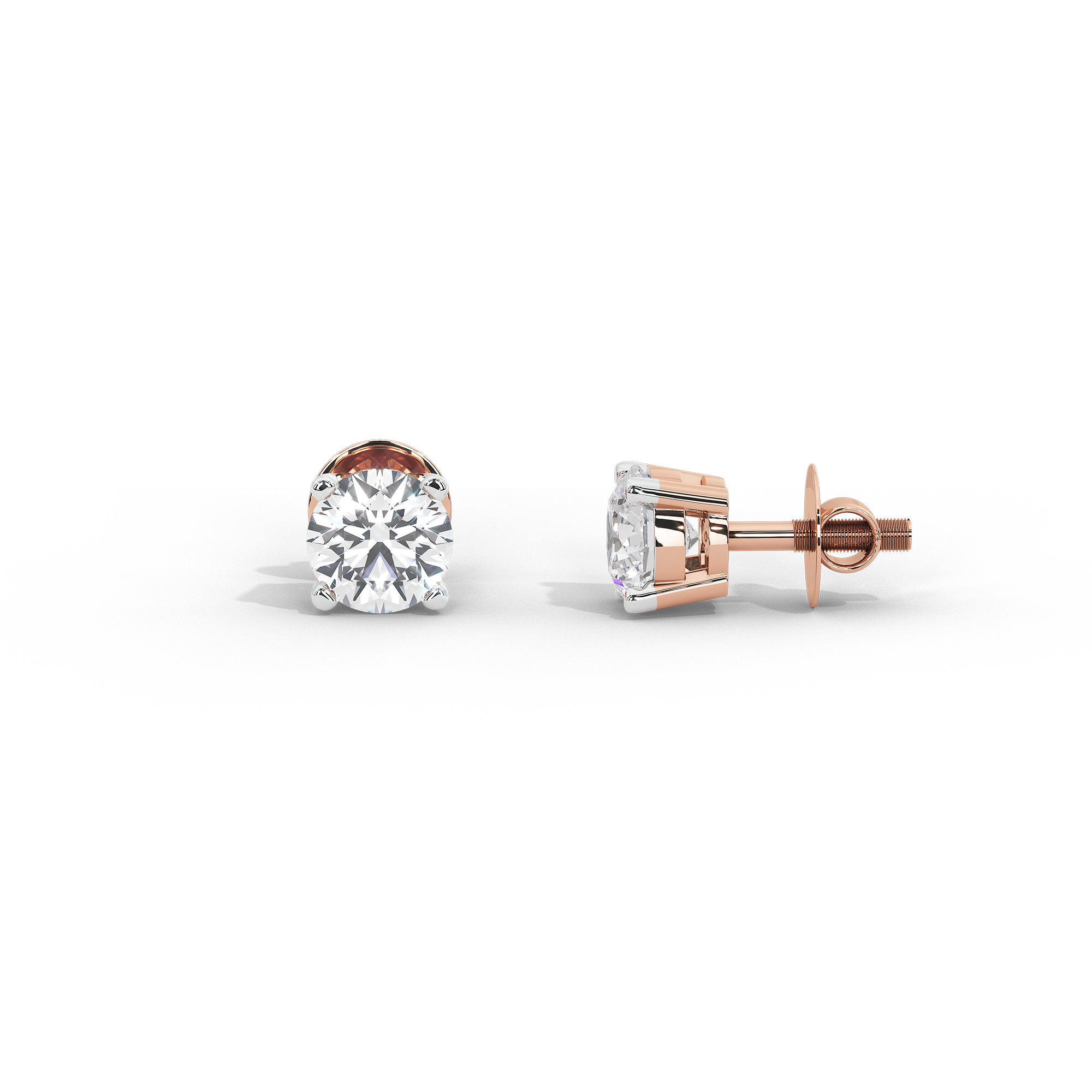 Sweet Flick Solitaire 2.117 Carat Lab Grown Diamond Stud Earrings