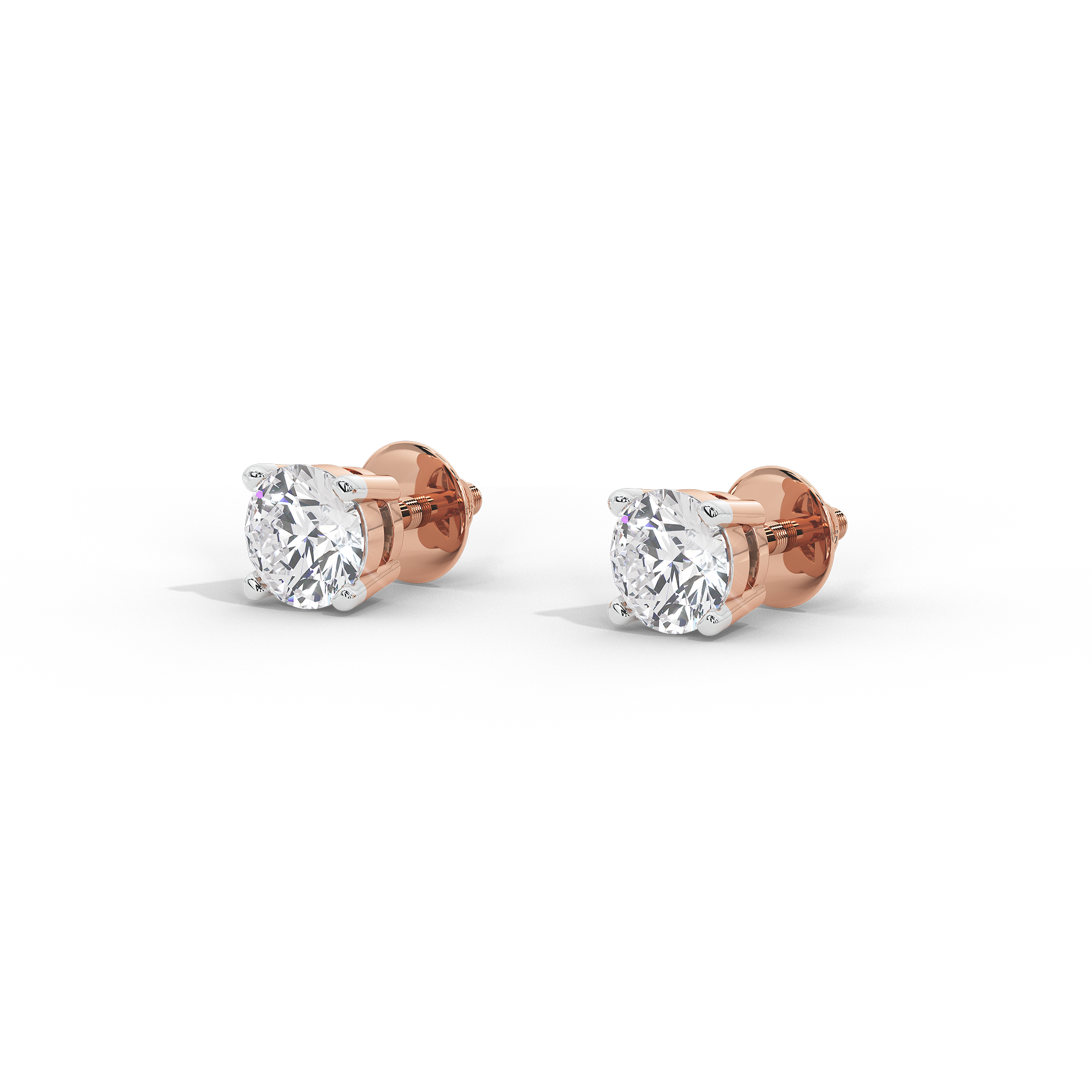 Sweet Flick Solitaire 2.117 Carat Lab Grown Diamond Stud Earrings