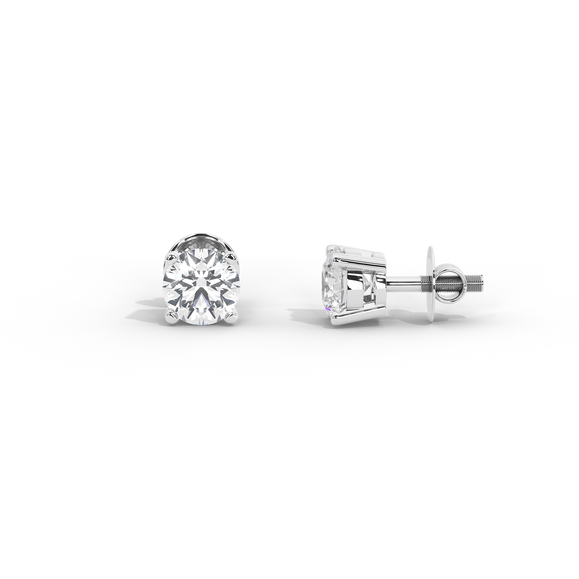 Sweet Flick Solitaire 2.117 Carat Lab Grown Diamond Stud Earrings