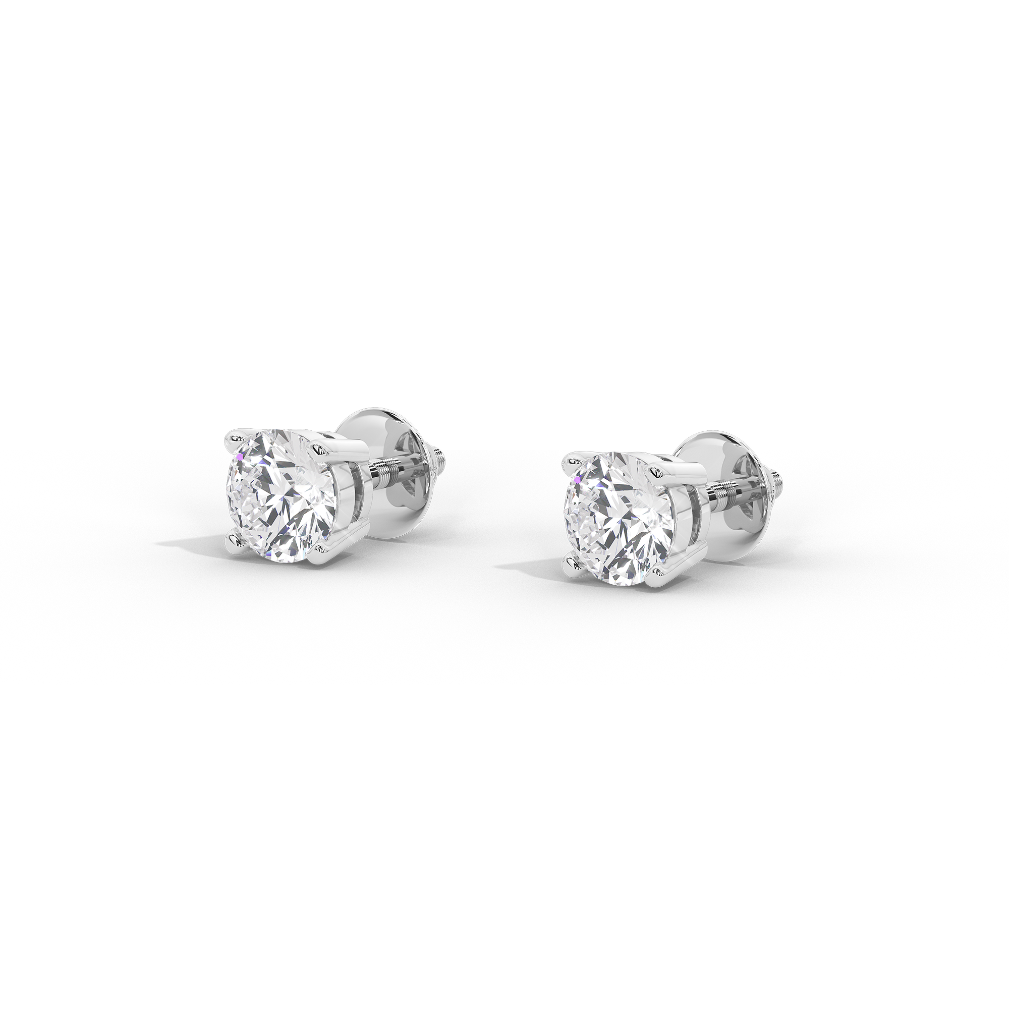 Sweet Flick Solitaire 2.117 Carat Lab Grown Diamond Stud Earrings