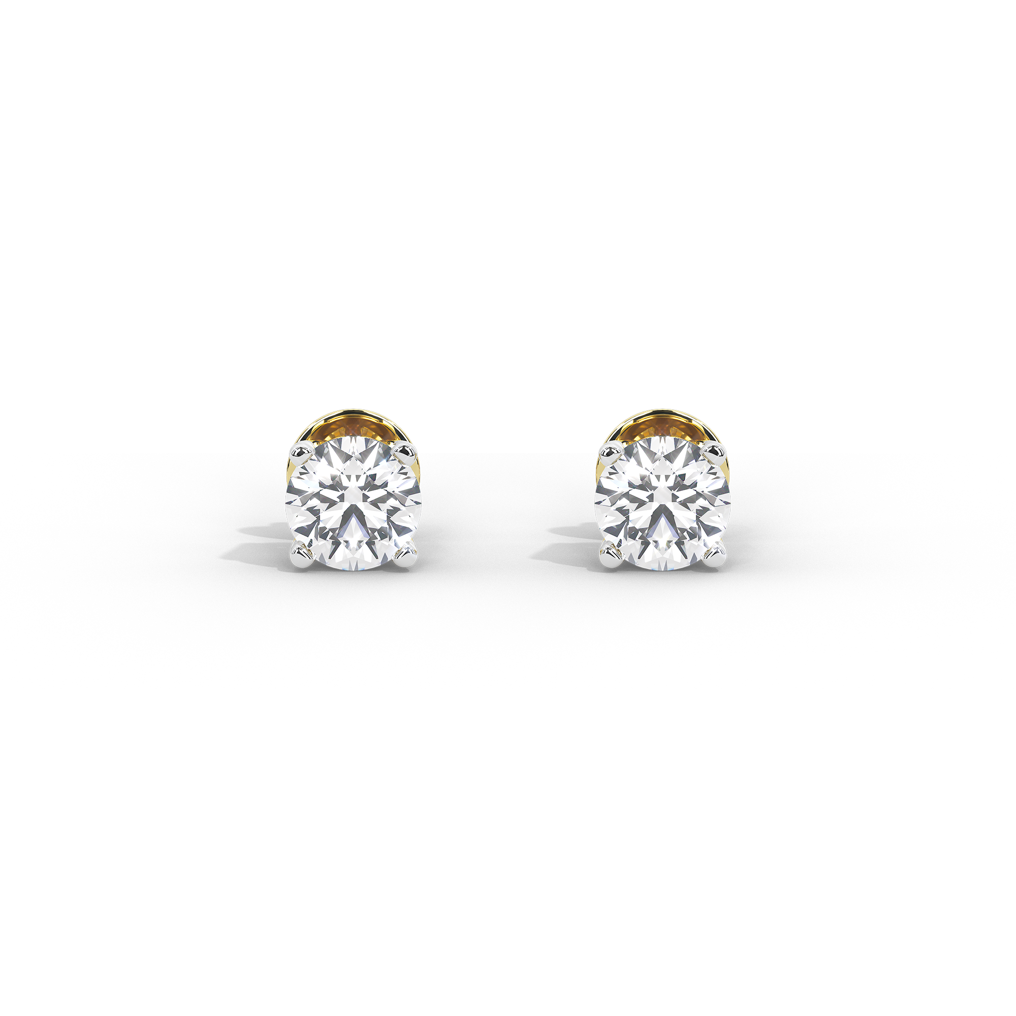 Sweet Flick Solitaire 2.117 Carat Lab Grown Diamond Stud Earrings