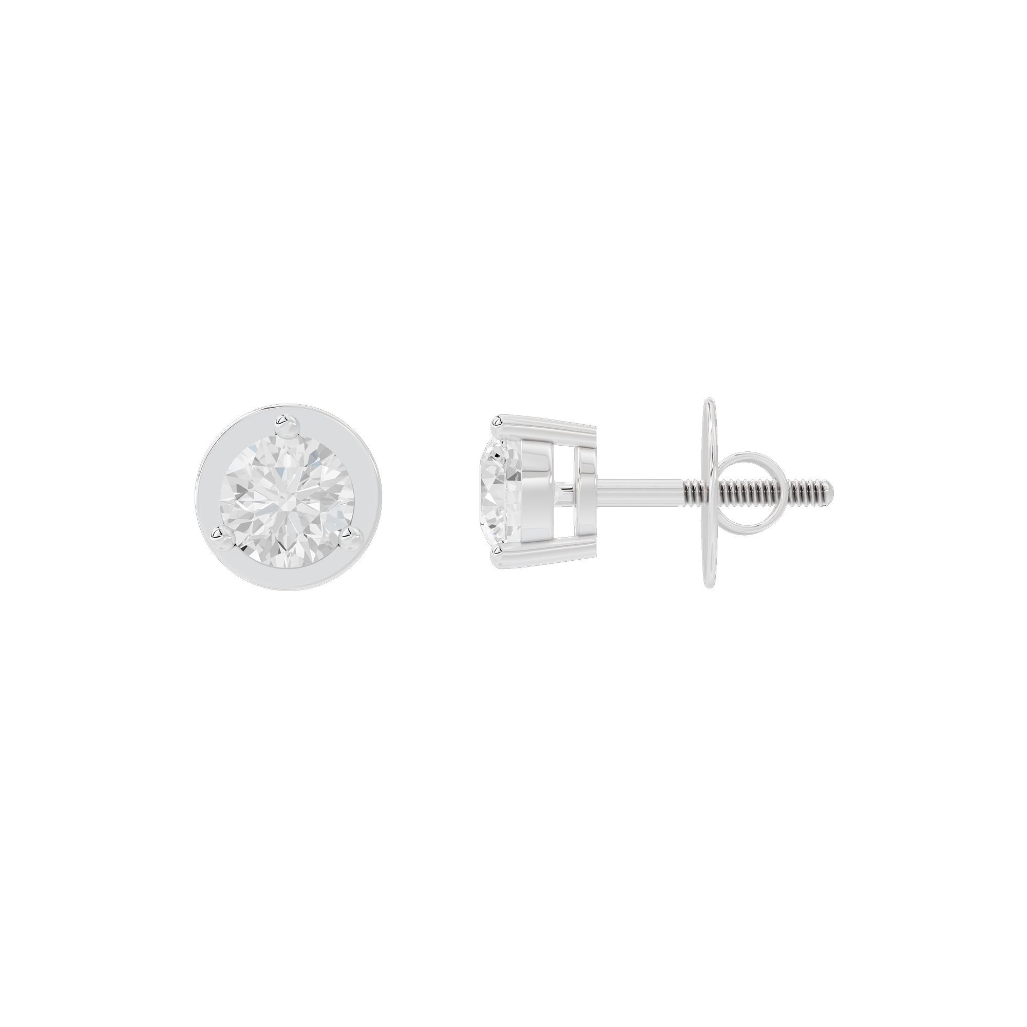 One Hit solitaire 1.465 Carat Lab Grown Diamond Stud Earrings