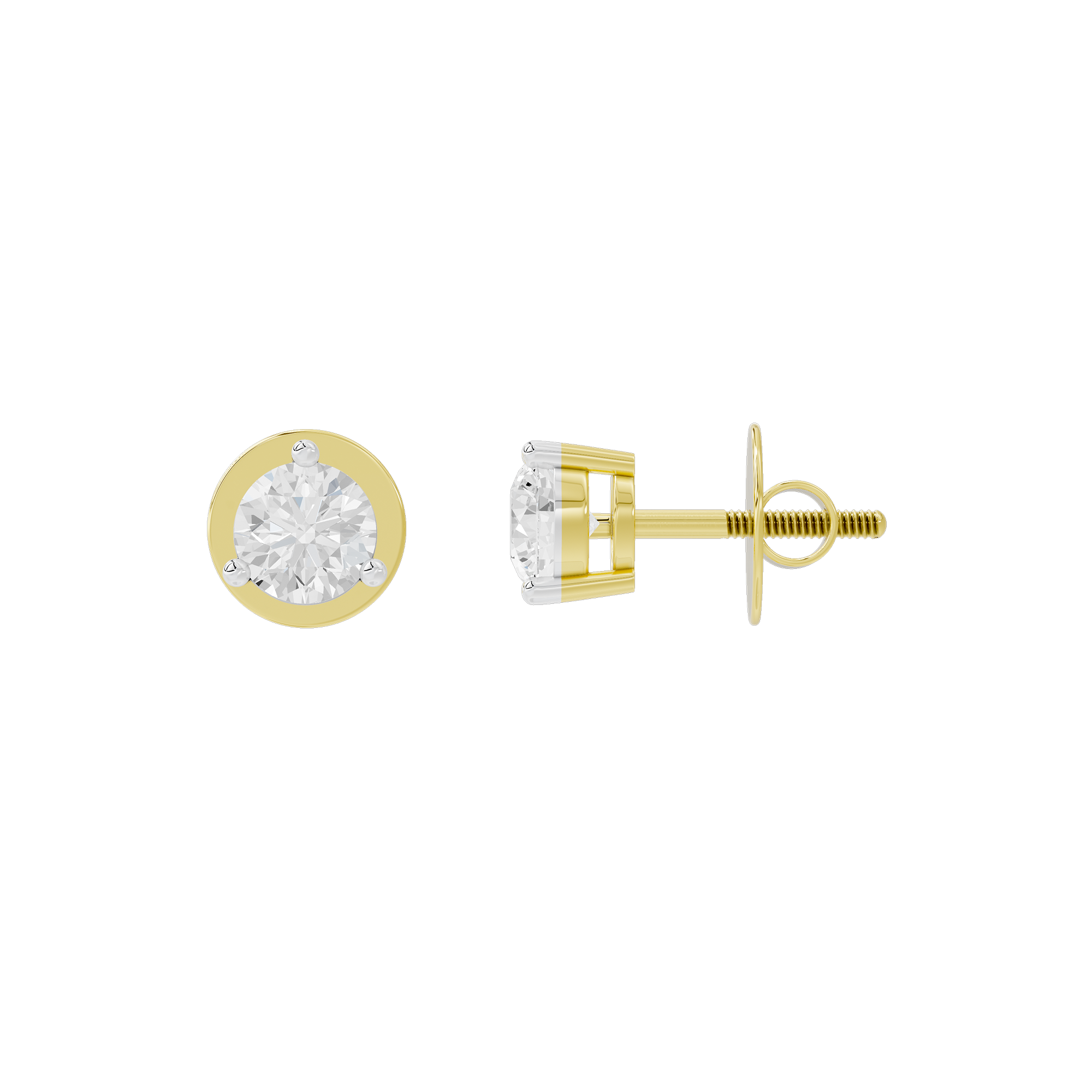 One Hit solitaire 1.465 Carat Lab Grown Diamond Stud Earrings