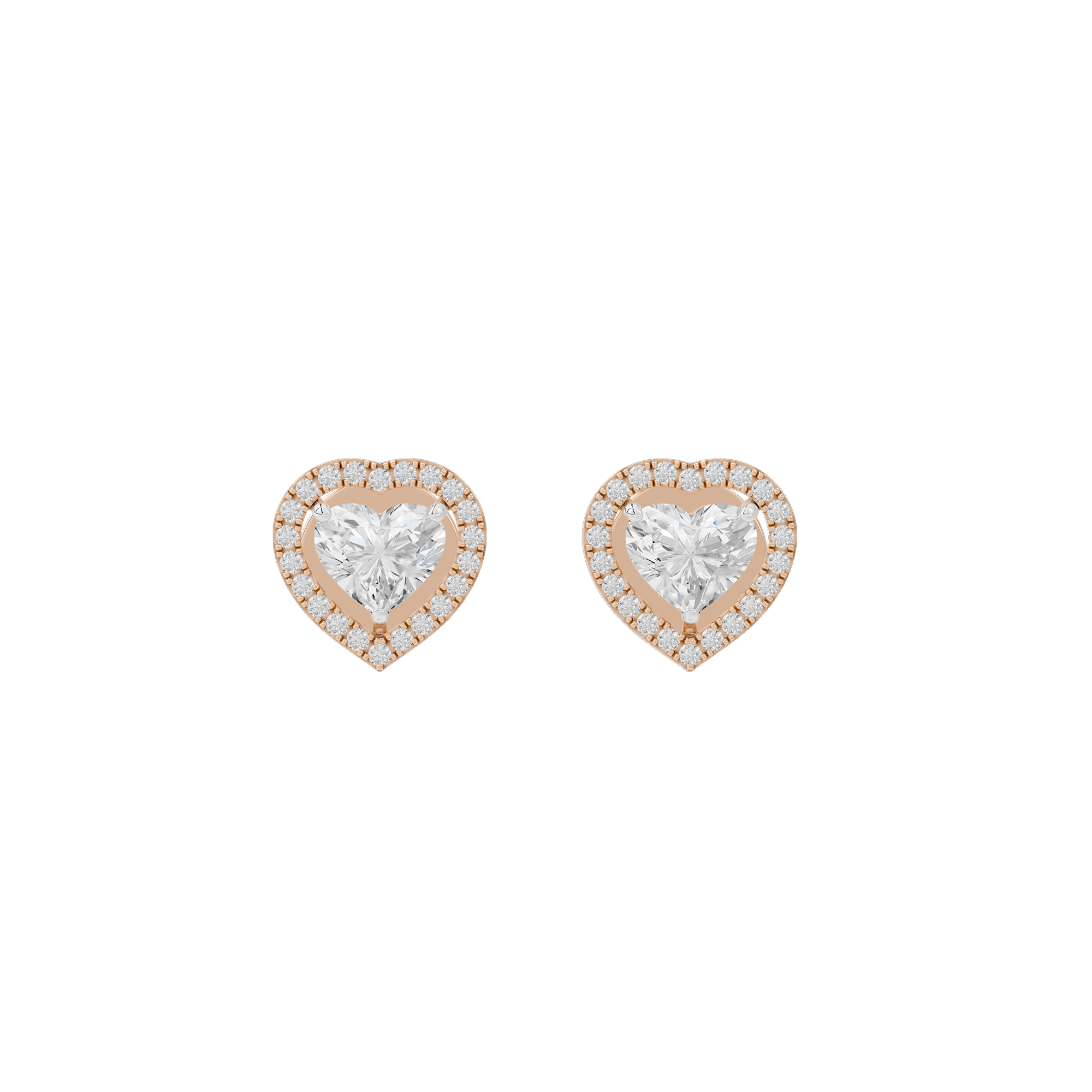 Lil Heart Helo 2.44 Carat Lab Grown Diamond Stud Earrings