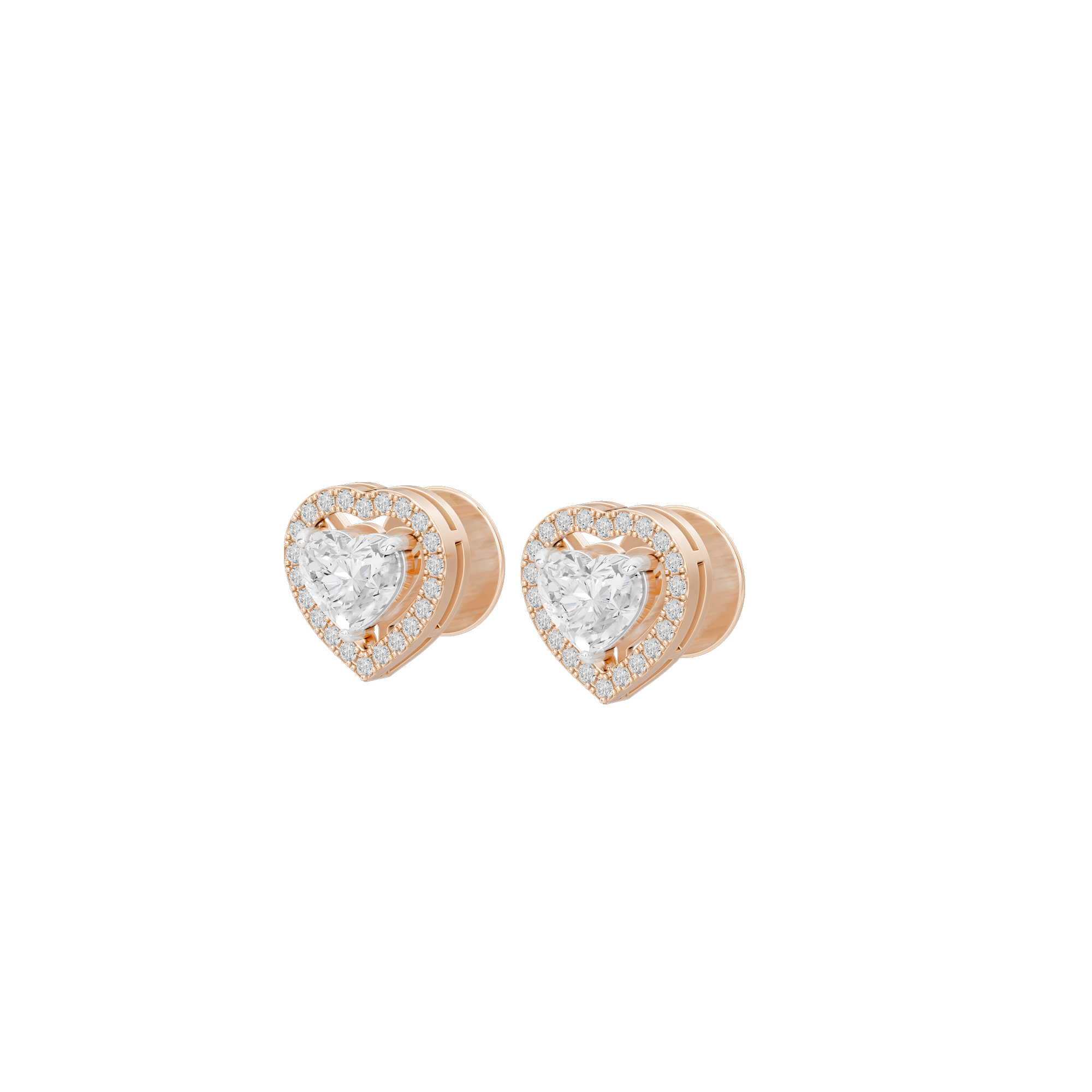 Lil Heart Helo 2.44 Carat Lab Grown Diamond Stud Earrings
