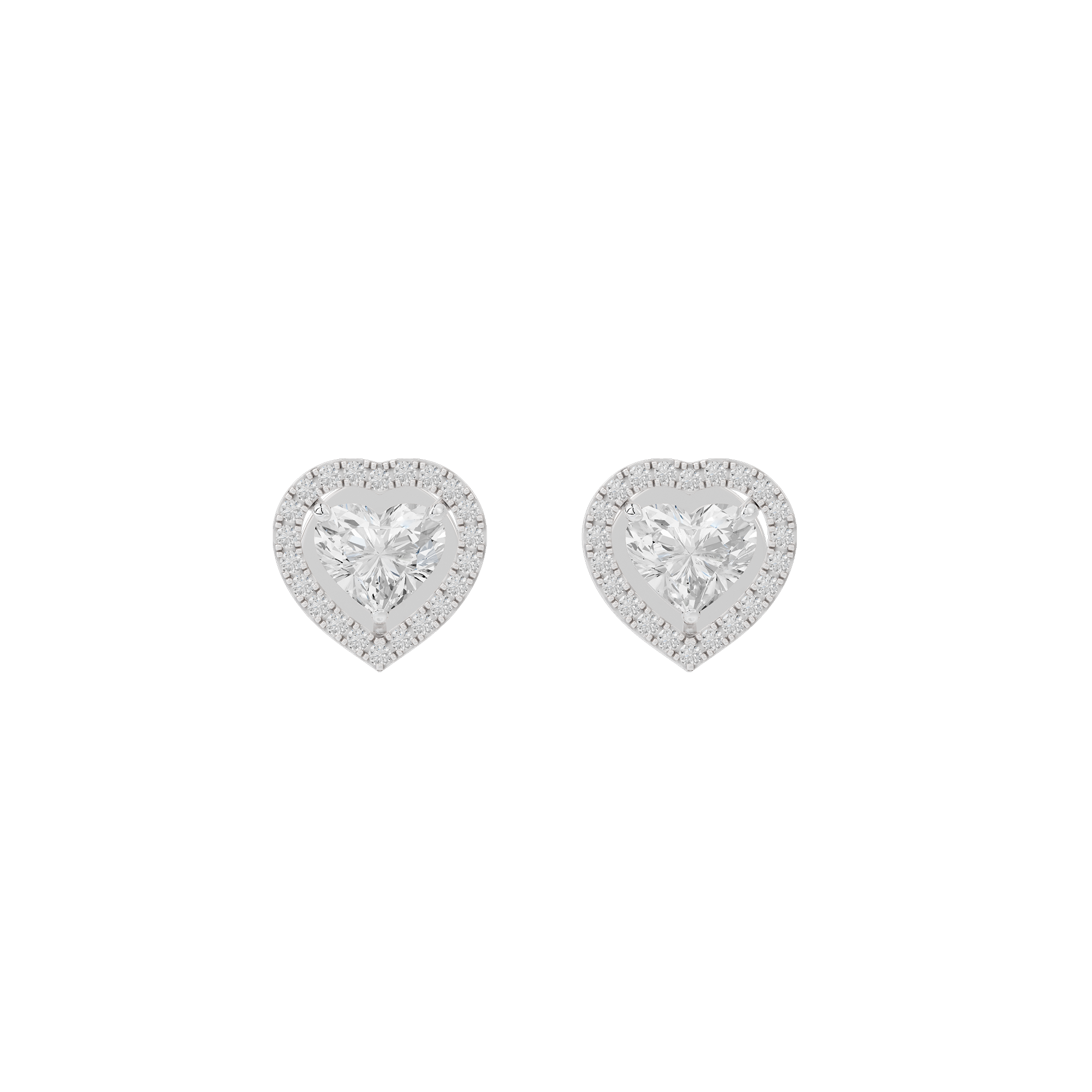 Lil Heart Helo 2.44 Carat Lab Grown Diamond Stud Earrings