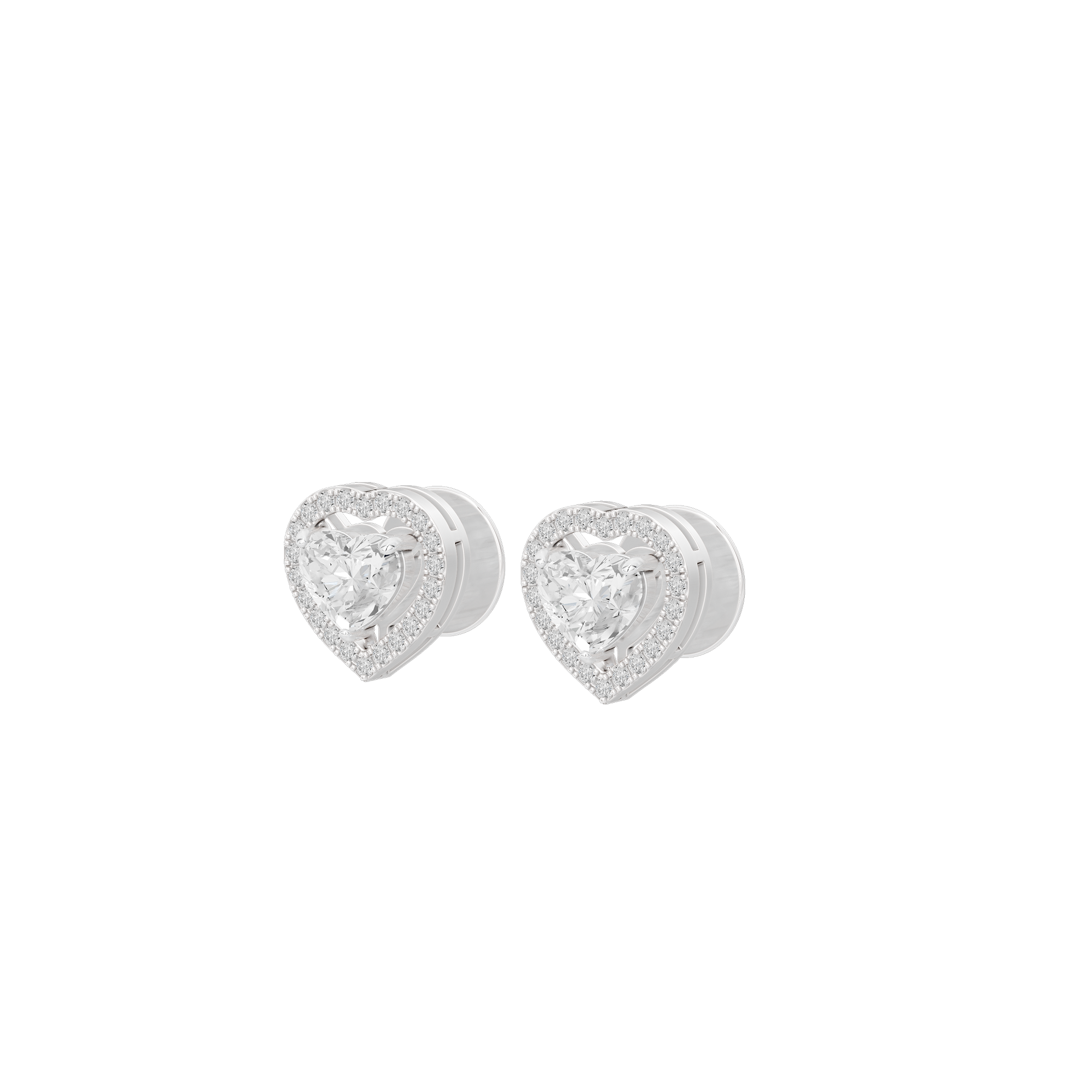 Lil Heart Helo 2.44 Carat Lab Grown Diamond Stud Earrings