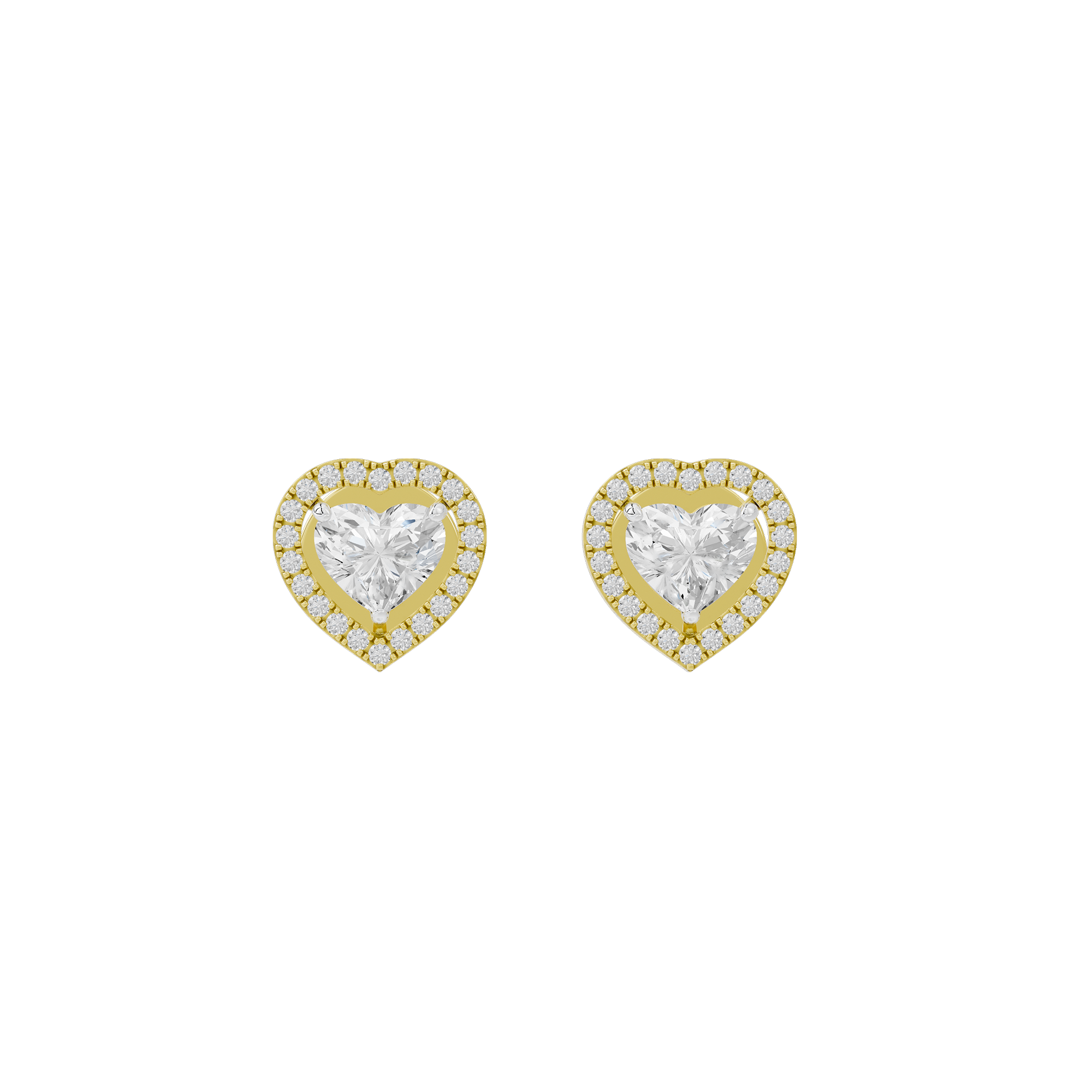Lil Heart Helo 2.44 Carat Lab Grown Diamond Stud Earrings