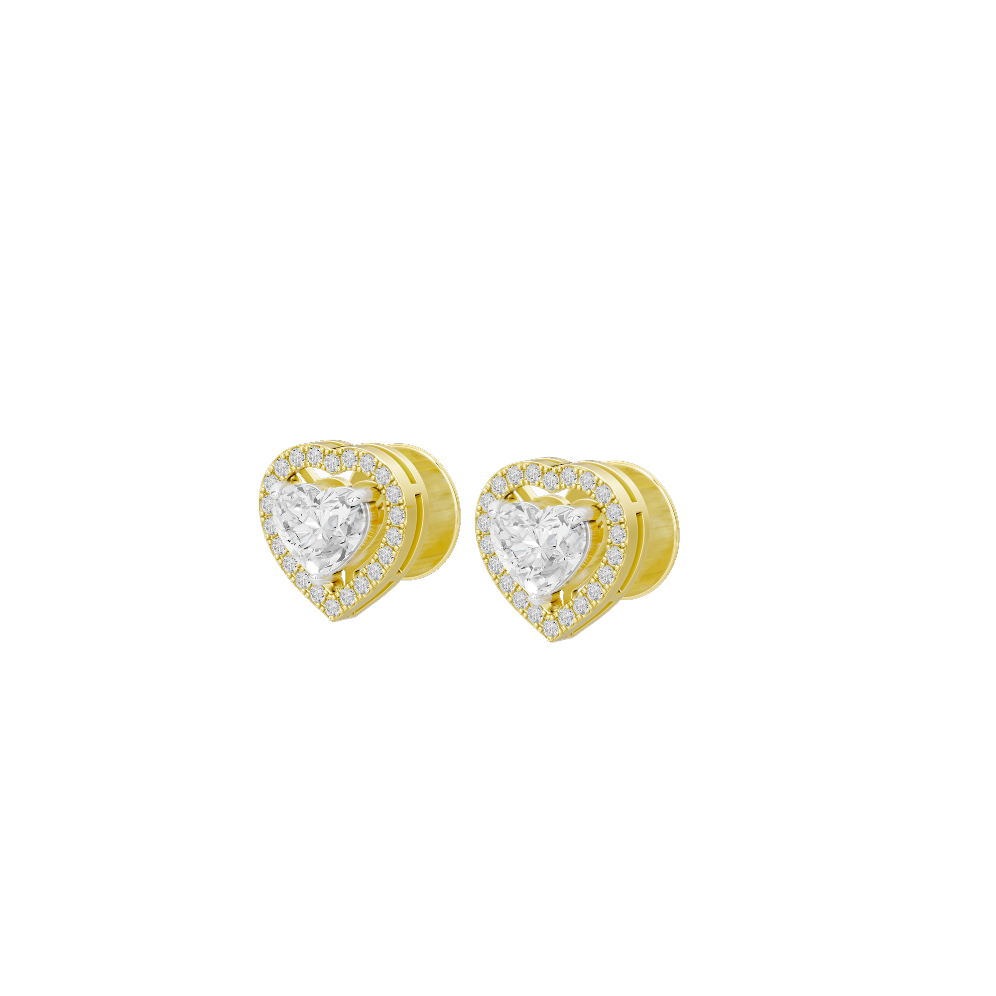 Lil Heart Helo 2.44 Carat Lab Grown Diamond Stud Earrings