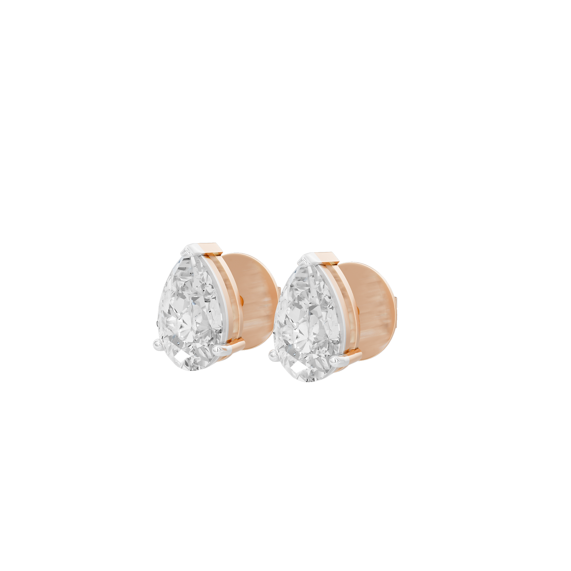 Pear Pressure Solitaire 1.213 Carat Lab Grown Diamond Stud Earrings