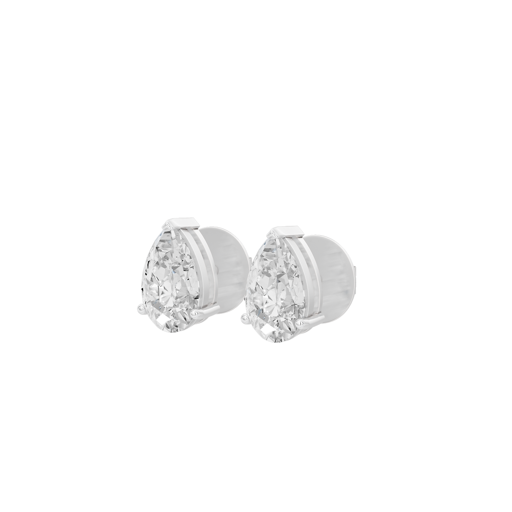 Pear Pressure Solitaire 1.213 Carat Lab Grown Diamond Stud Earrings