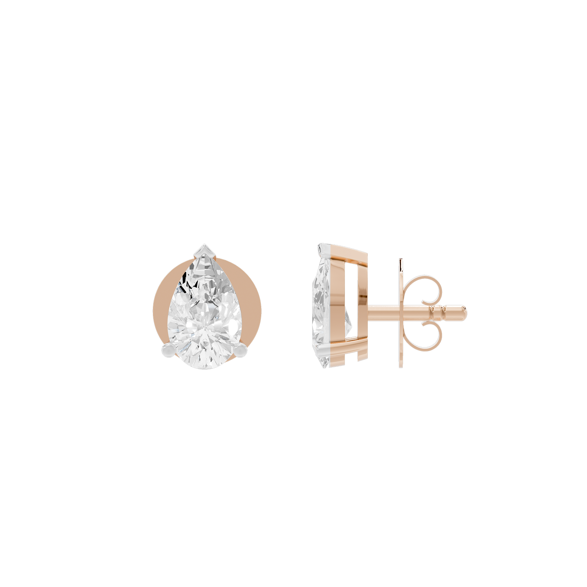Eira Pear Studs 2.106 Lab Grown Diamond Earring