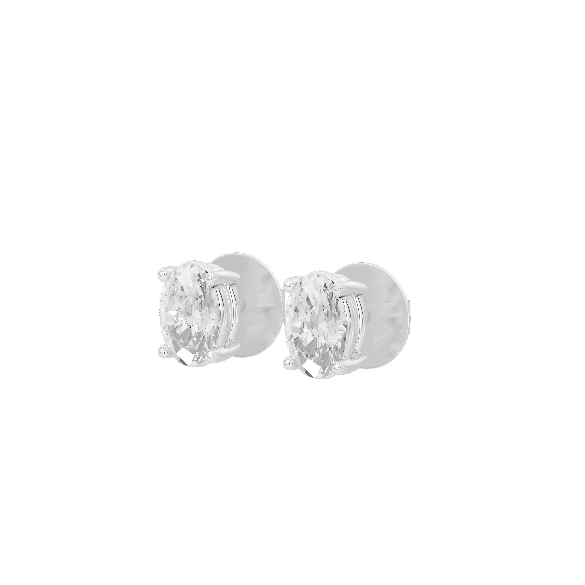 Power Solitaire 3.131 Carat Lab Grown Diamond Stud Earrings
