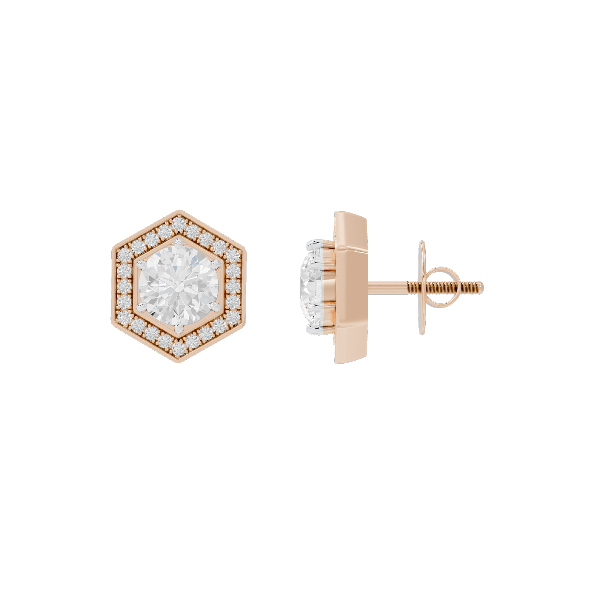 TriFlect Studs 3.046 Carat Lab Grown Diamond Earrings