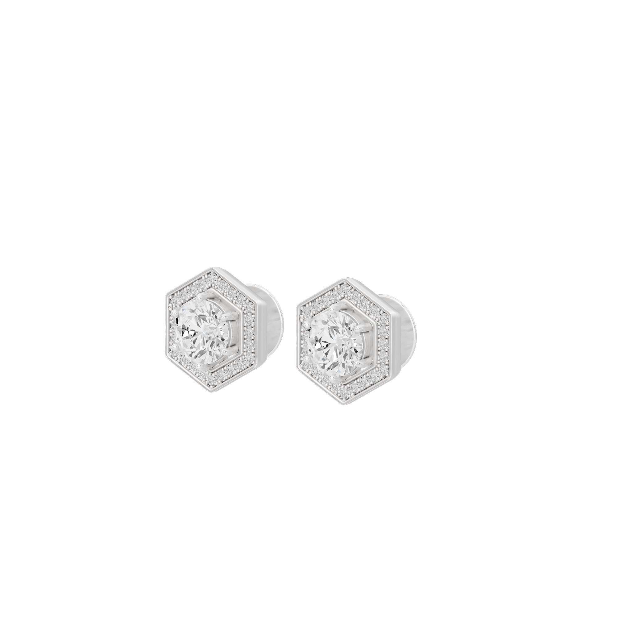 TriFlect Studs 3.046 Carat Lab Grown Diamond Earrings
