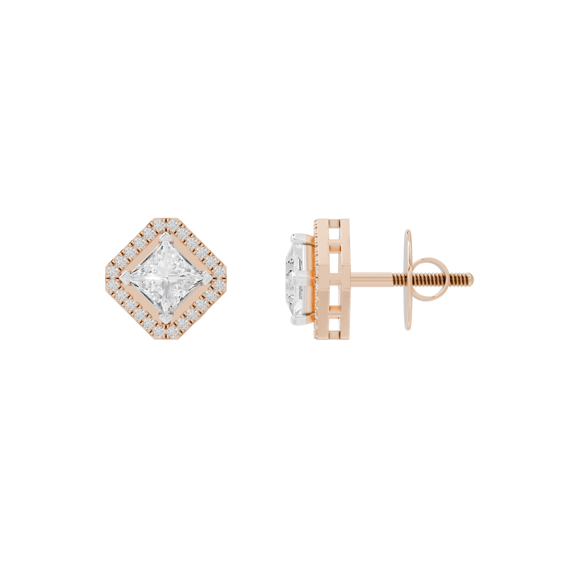Princess Treament 2.306 Carat Lab Grown Diamond Studs