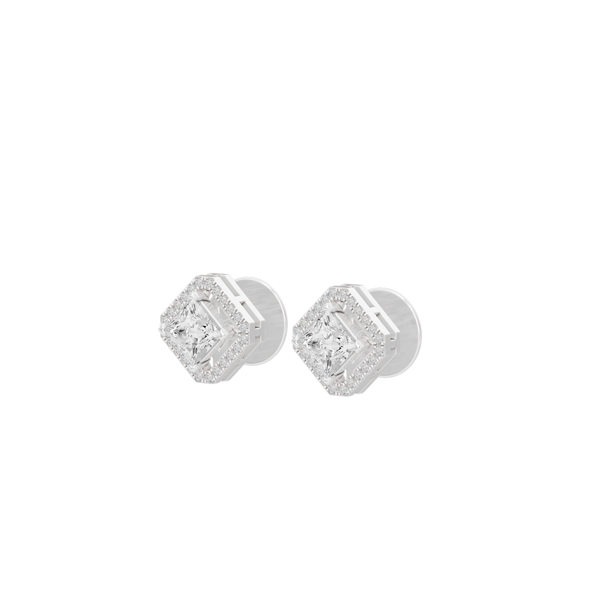 Princess Treament 2.306 Carat Lab Grown Diamond Studs