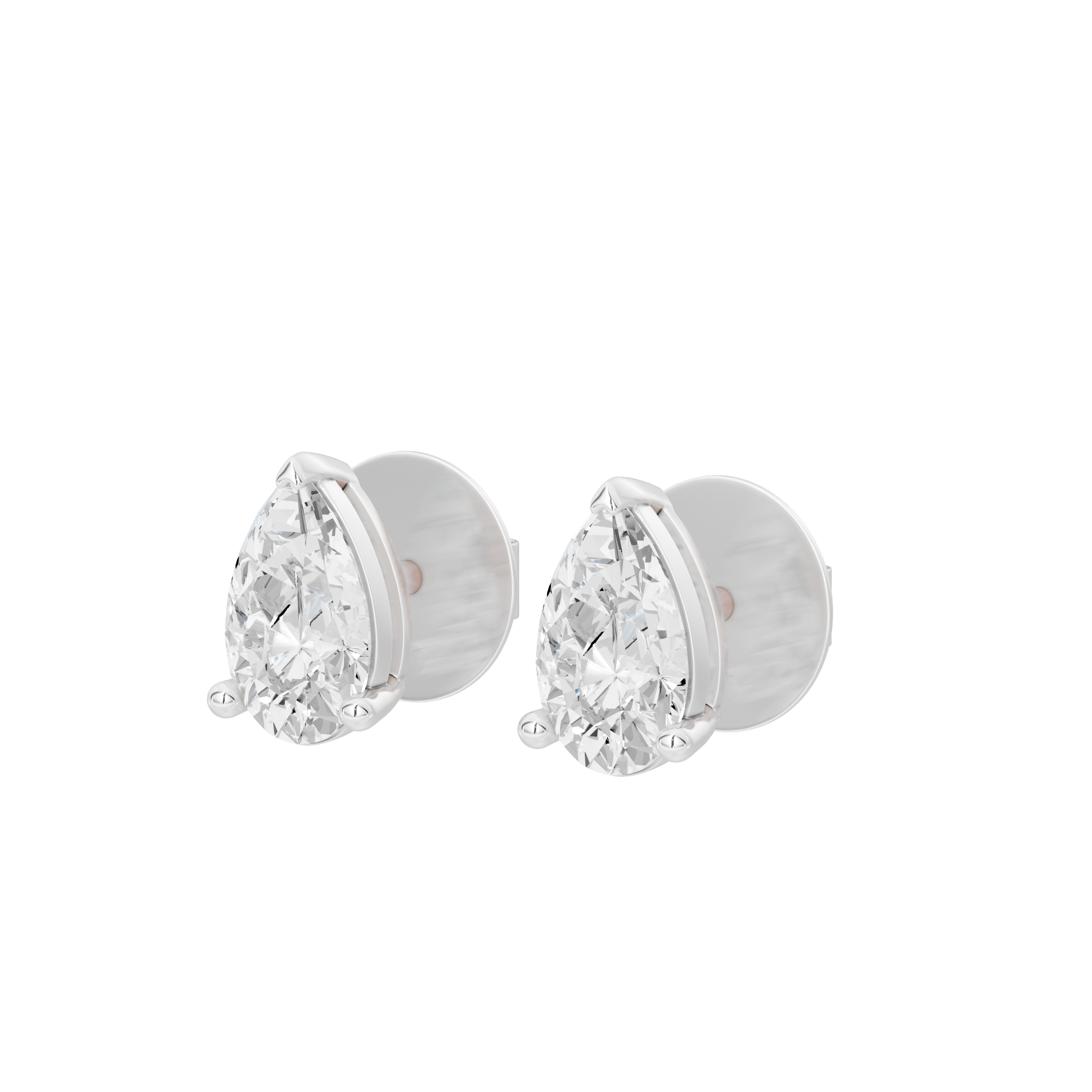 Pear Up Solitaire 2.169 Carat Lab Grown Diamond Studs
