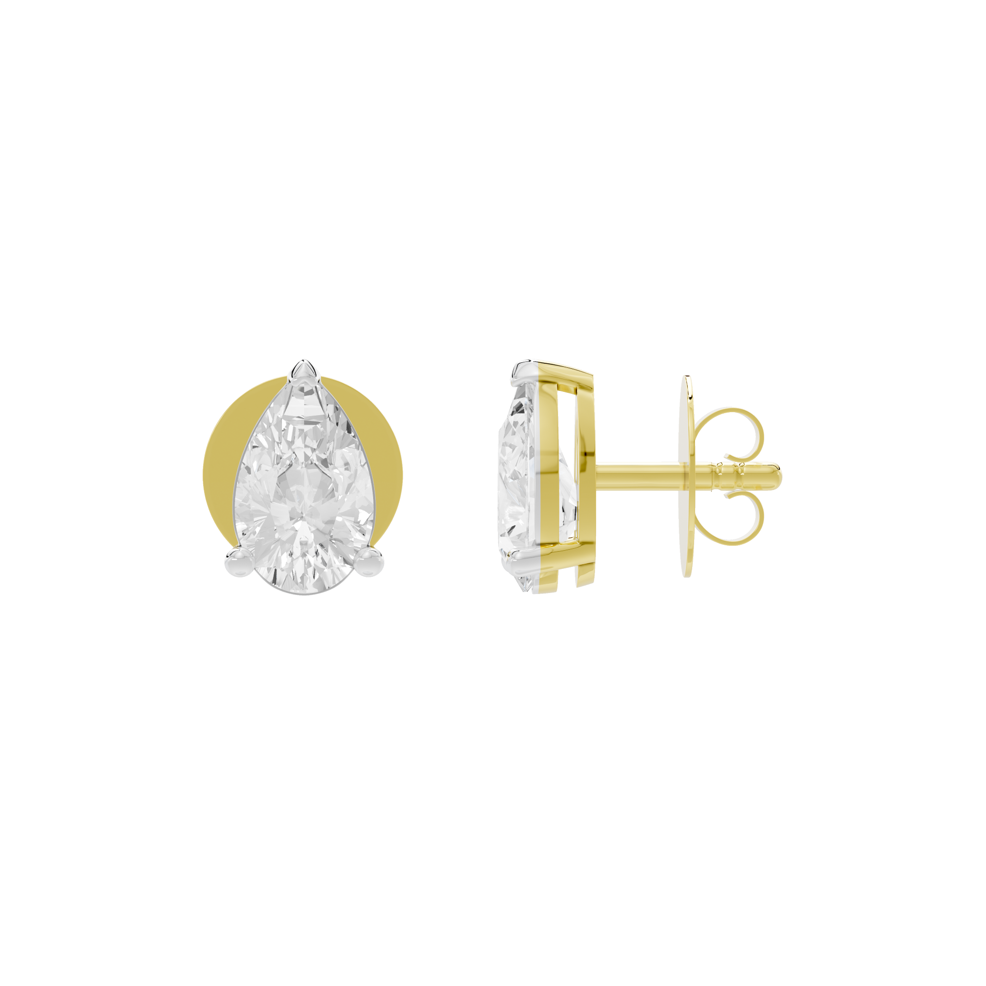 Pear Up Solitaire 2.169 Carat Lab Grown Diamond Studs