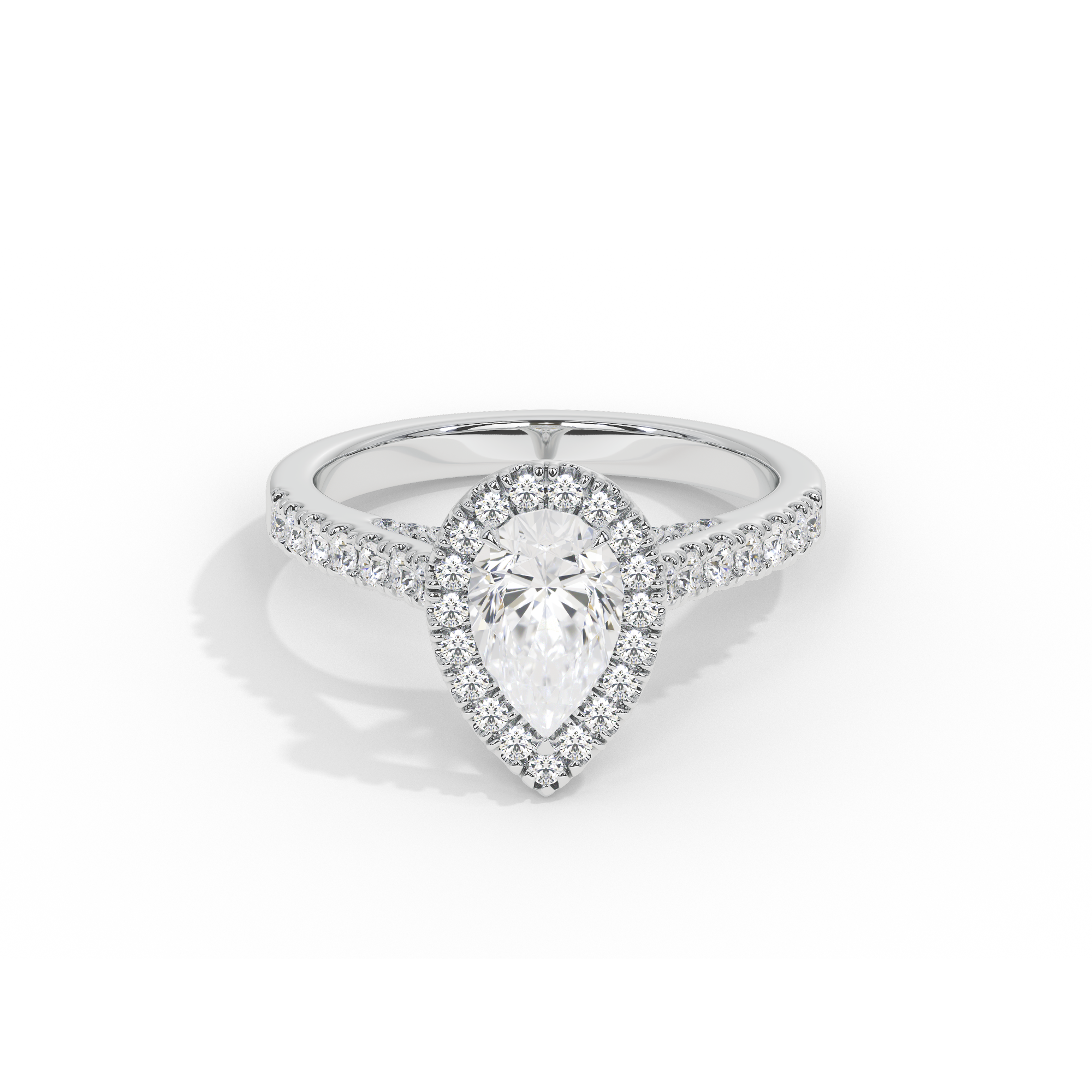 Pear Crownlight 1.748 Carat Lab Grown Diamond Ring