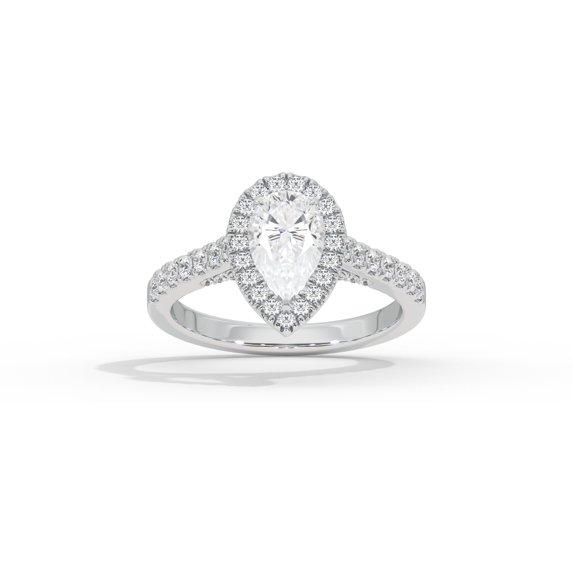 Pear Crownlight 1.748 Carat Lab Grown Diamond Ring