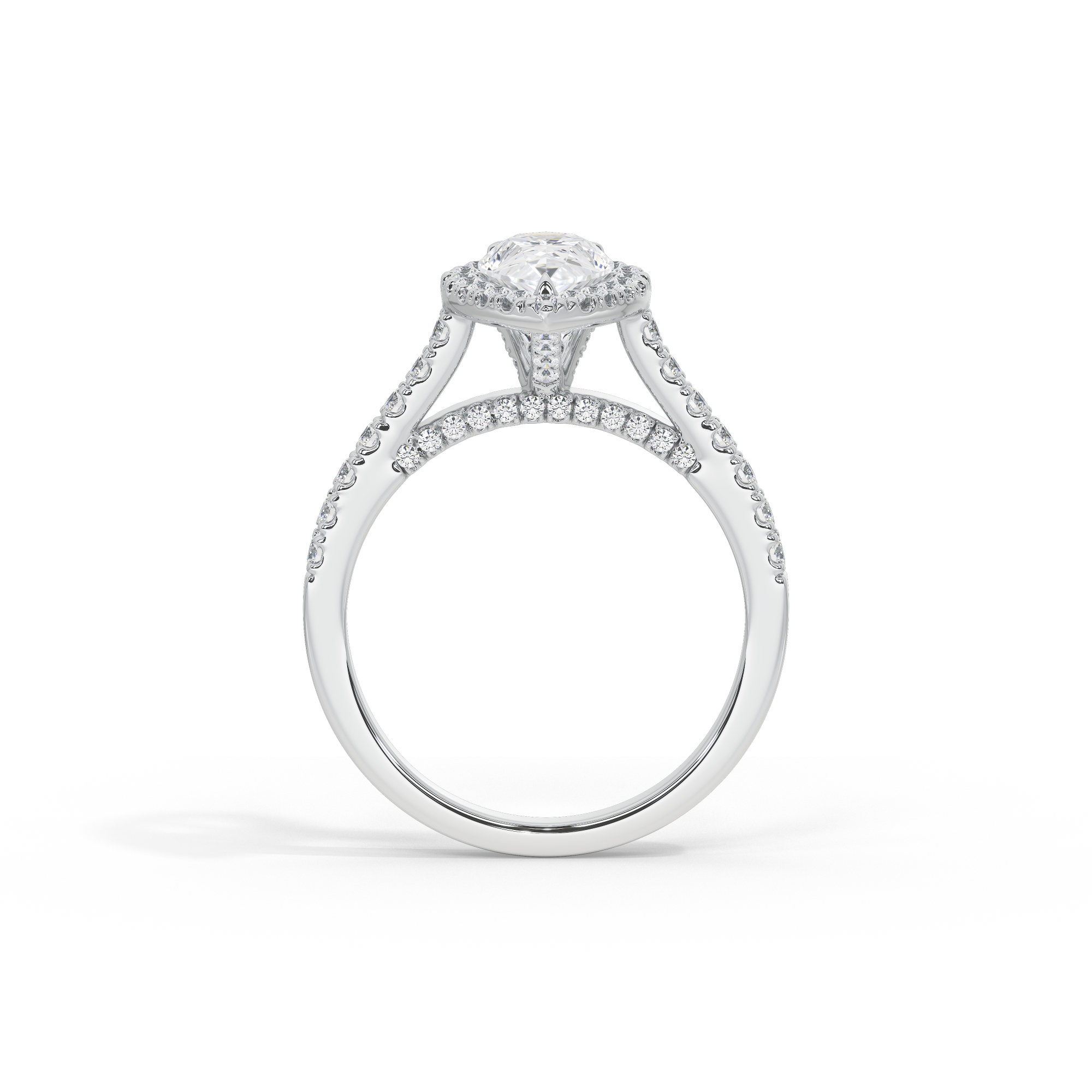 Pear Crownlight 1.748 Carat Lab Grown Diamond Ring