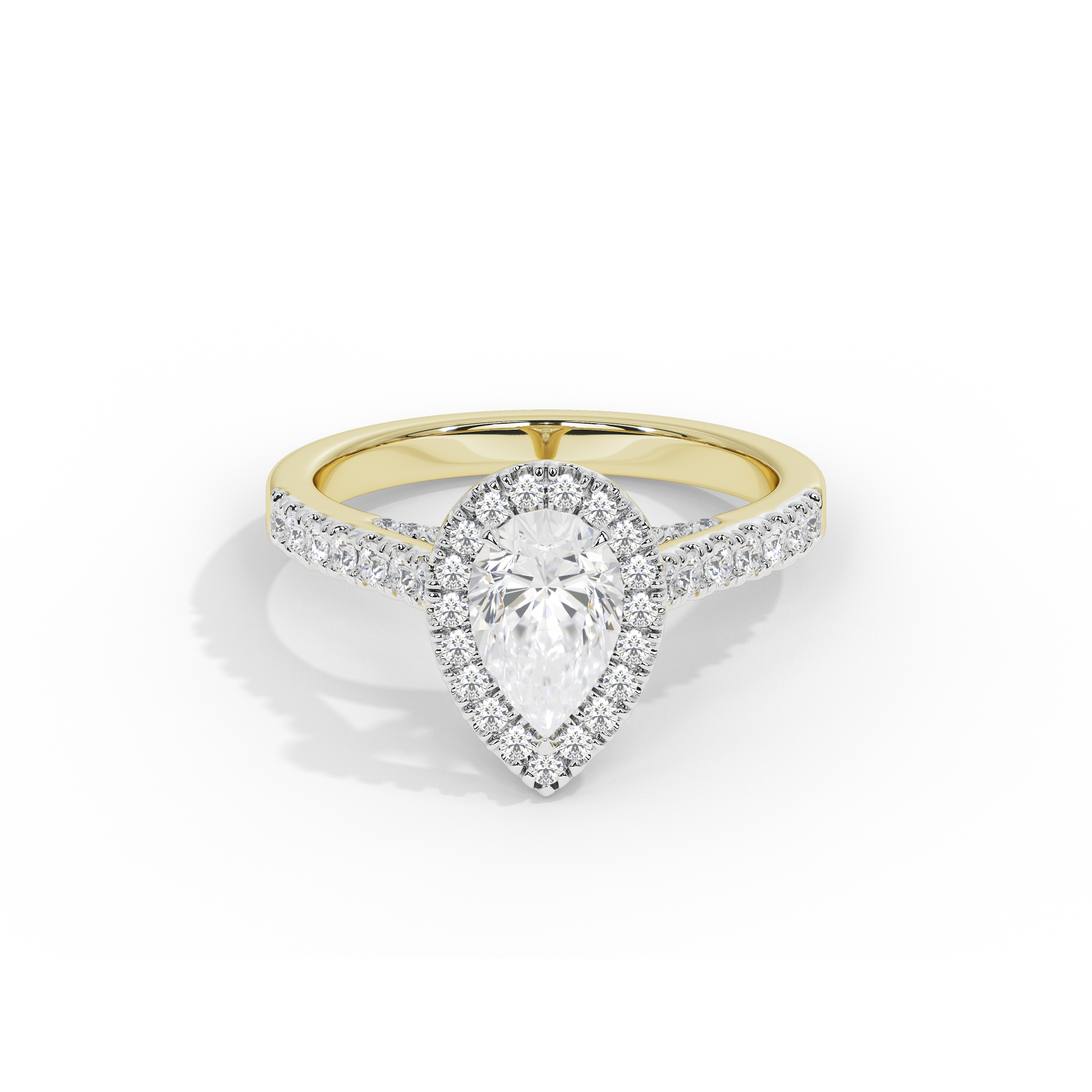 Pear Crownlight 1.748 Carat Lab Grown Diamond Ring