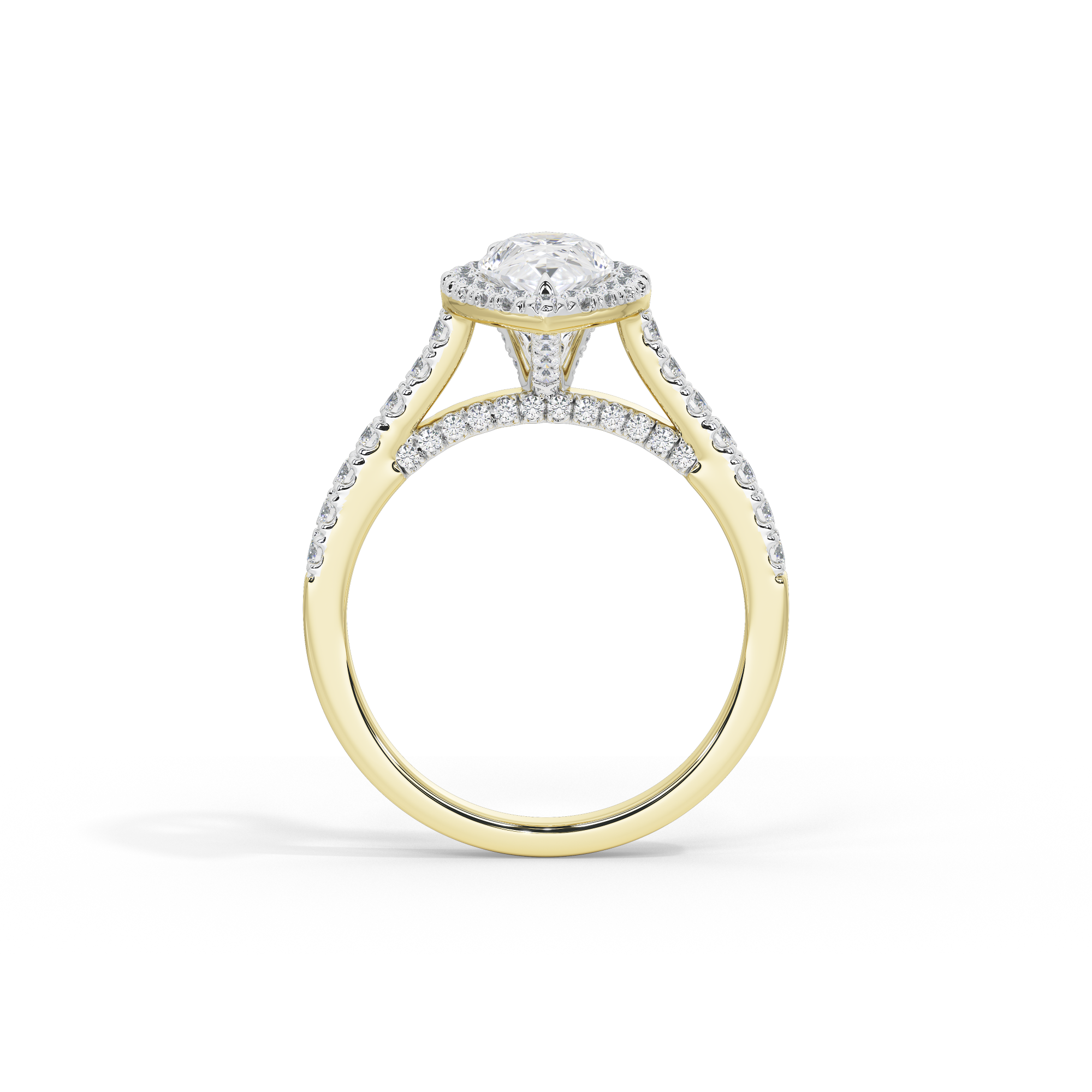 Pear Crownlight 1.748 Carat Lab Grown Diamond Ring