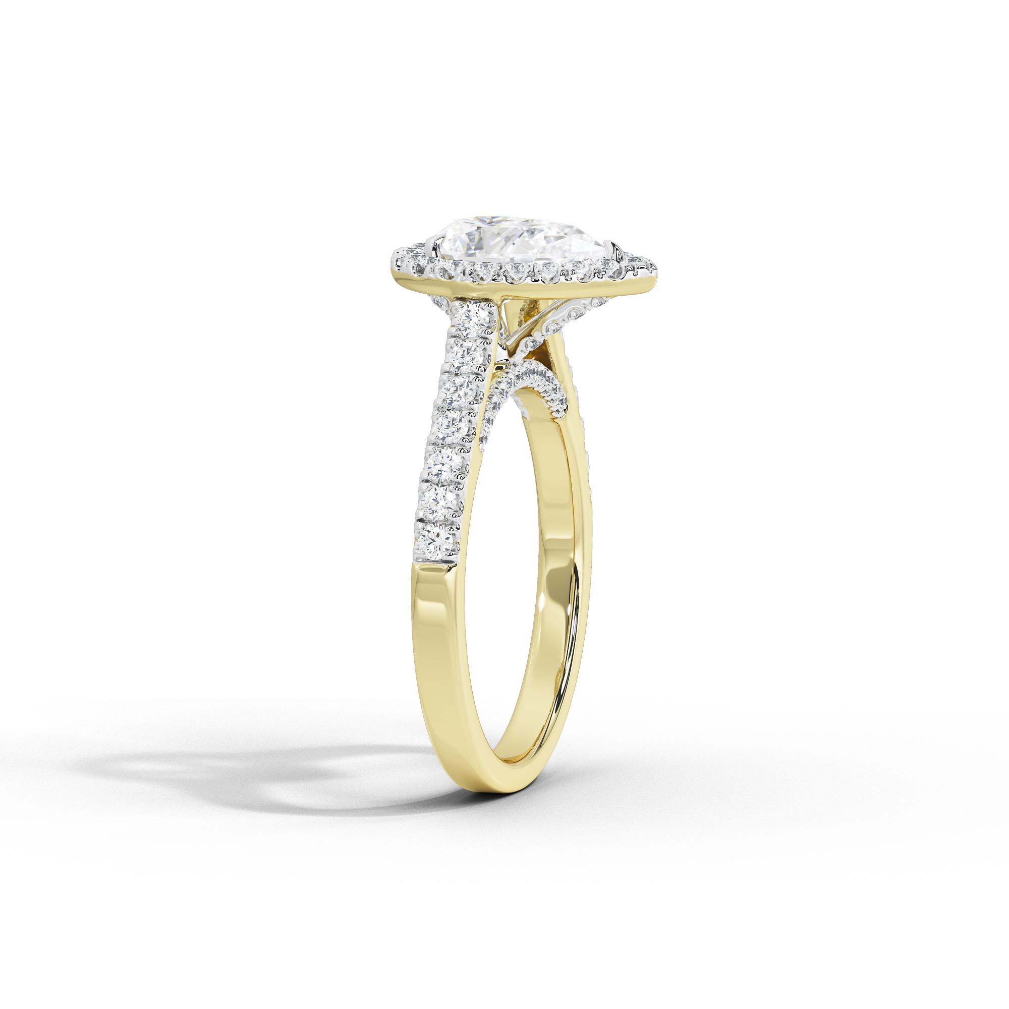 Pear Crownlight 1.748 Carat Lab Grown Diamond Ring