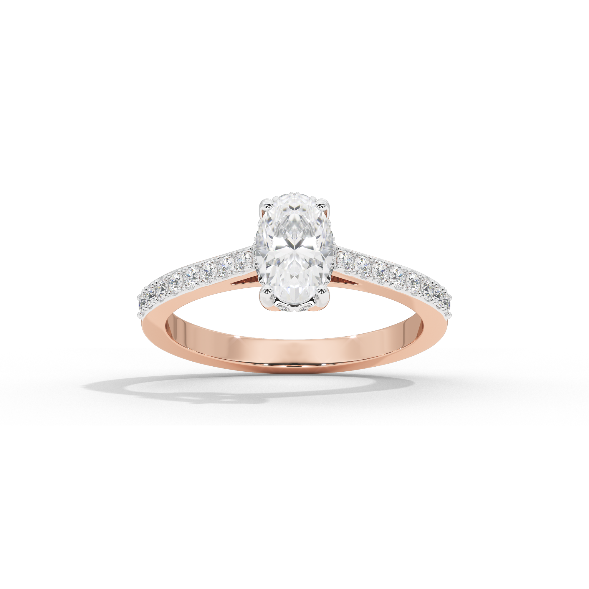 Oval Studded Singula 1.055 Carat Lab Grown Diamond Ring