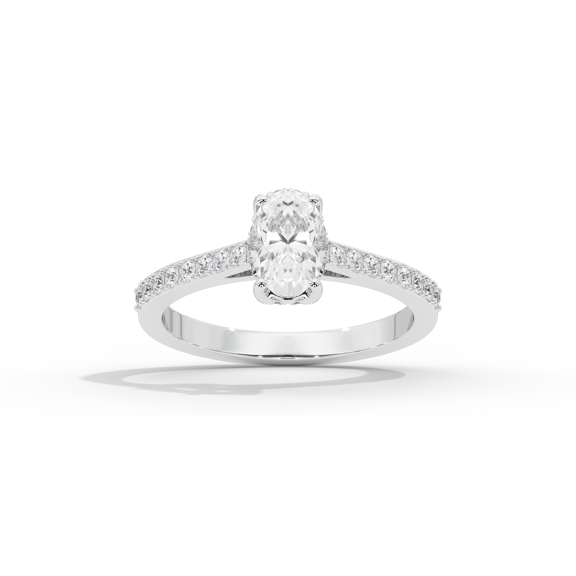 Oval Studded Singula 1.055 Carat Lab Grown Diamond Ring