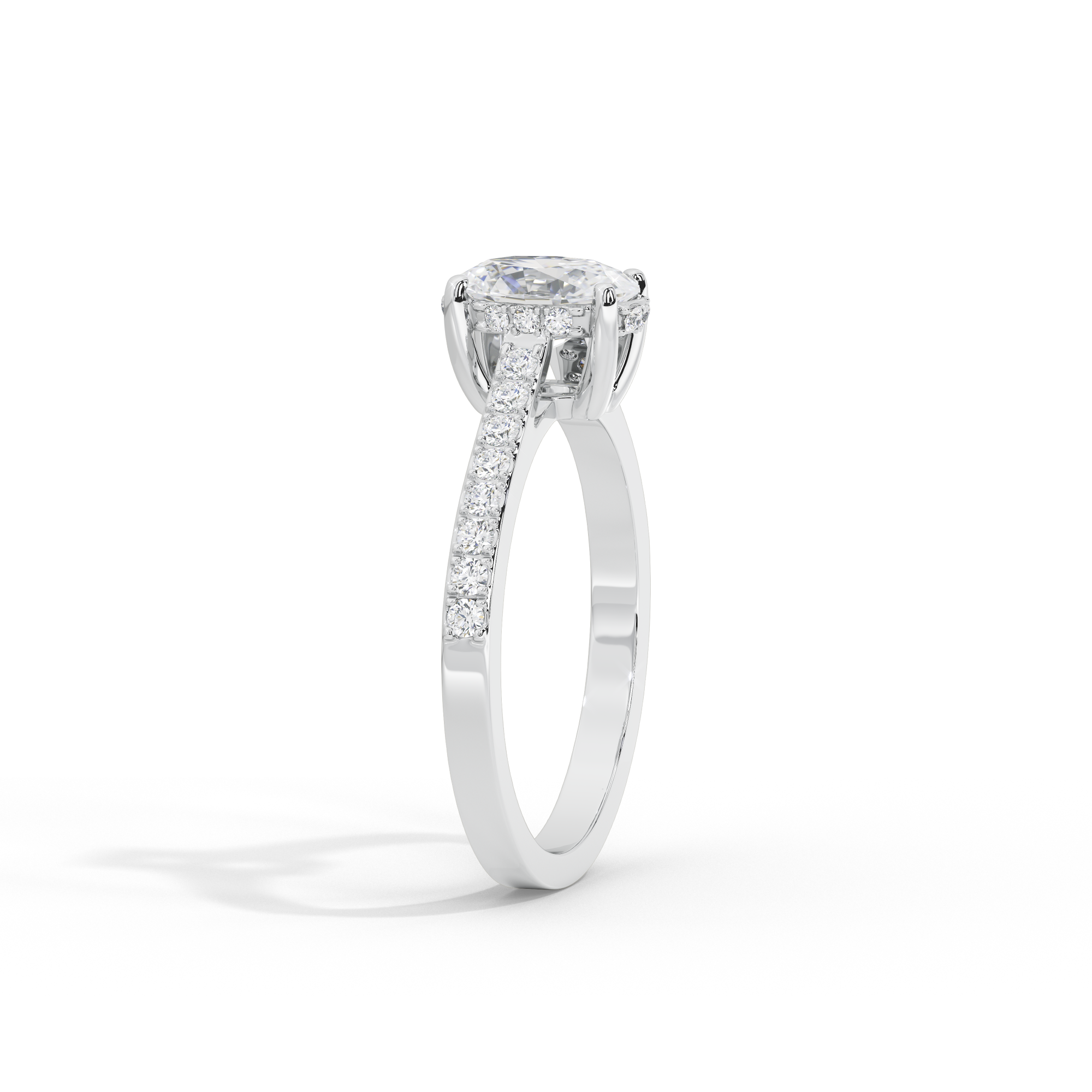 Oval Studded Singula 1.055 Carat Lab Grown Diamond Ring