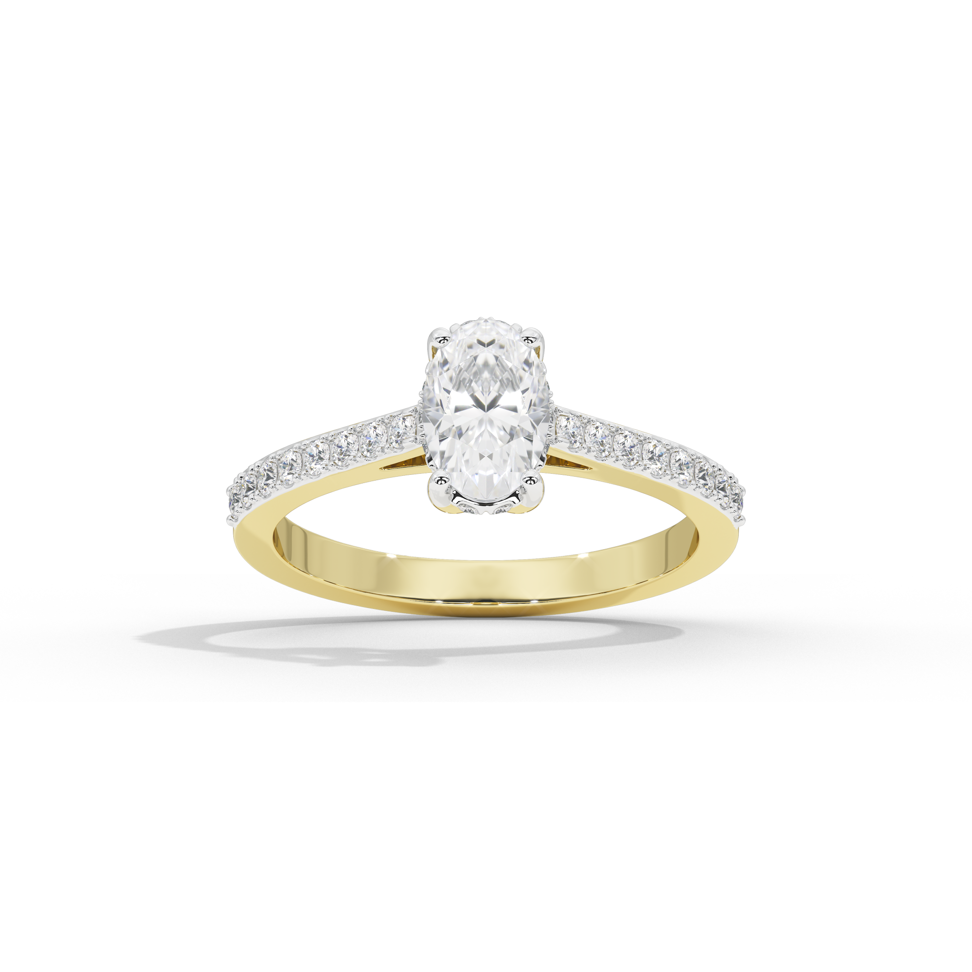 Oval Studded Singula 1.055 Carat Lab Grown Diamond Ring
