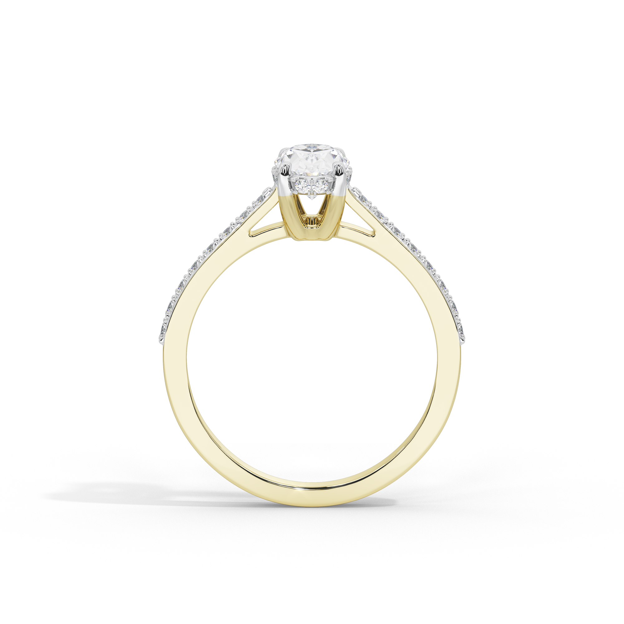 Oval Studded Singula 1.055 Carat Lab Grown Diamond Ring
