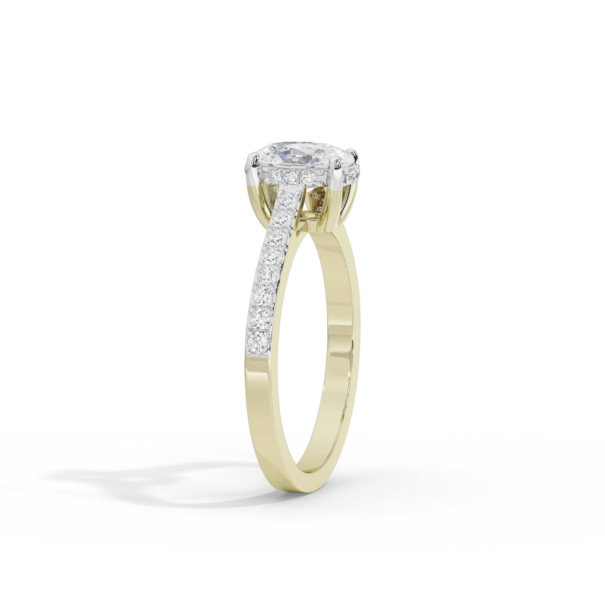 Oval Studded Singula 1.055 Carat Lab Grown Diamond Ring