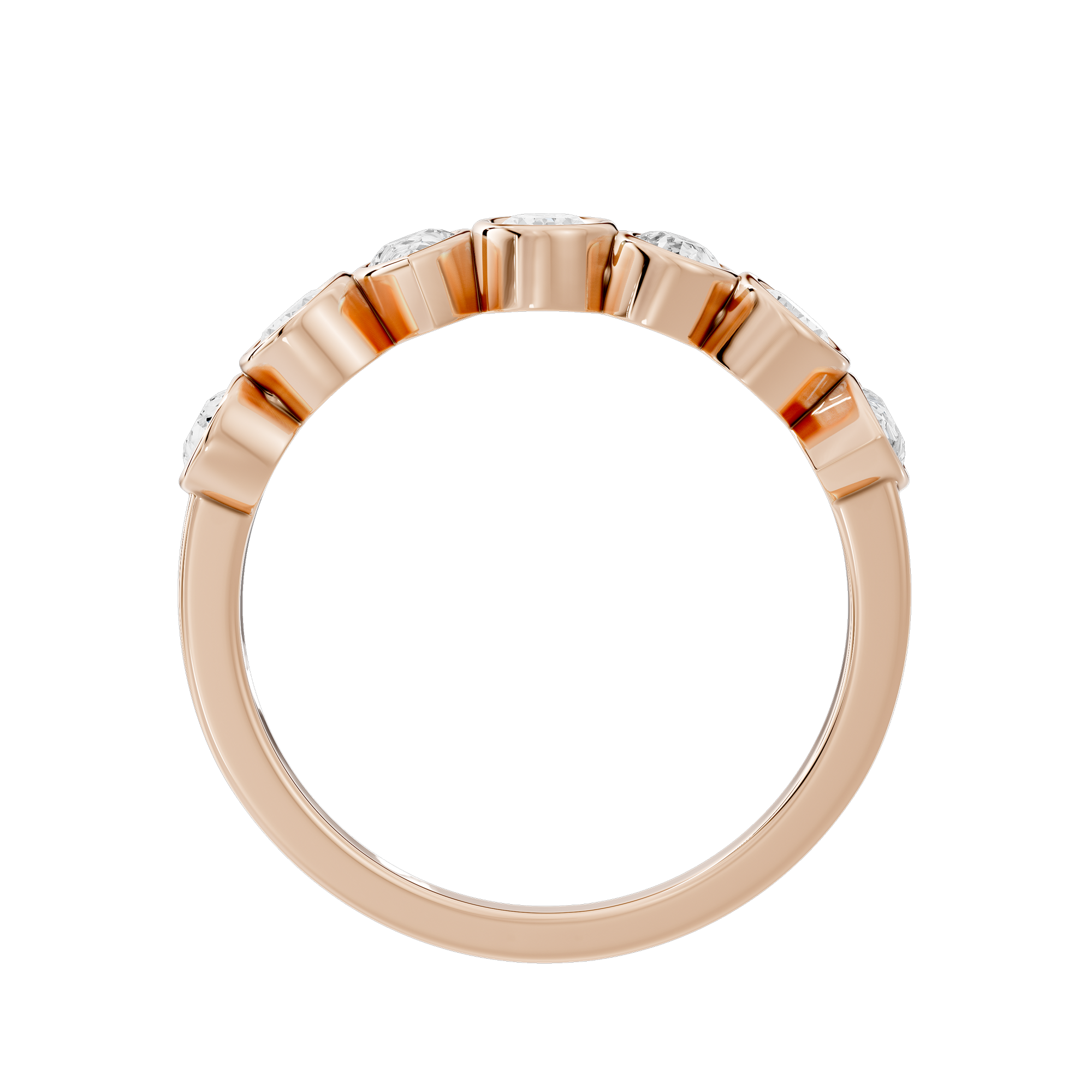 Pear & Oval Bezel Half Eternity Band 0.949 Carat Lab Grown Diamond