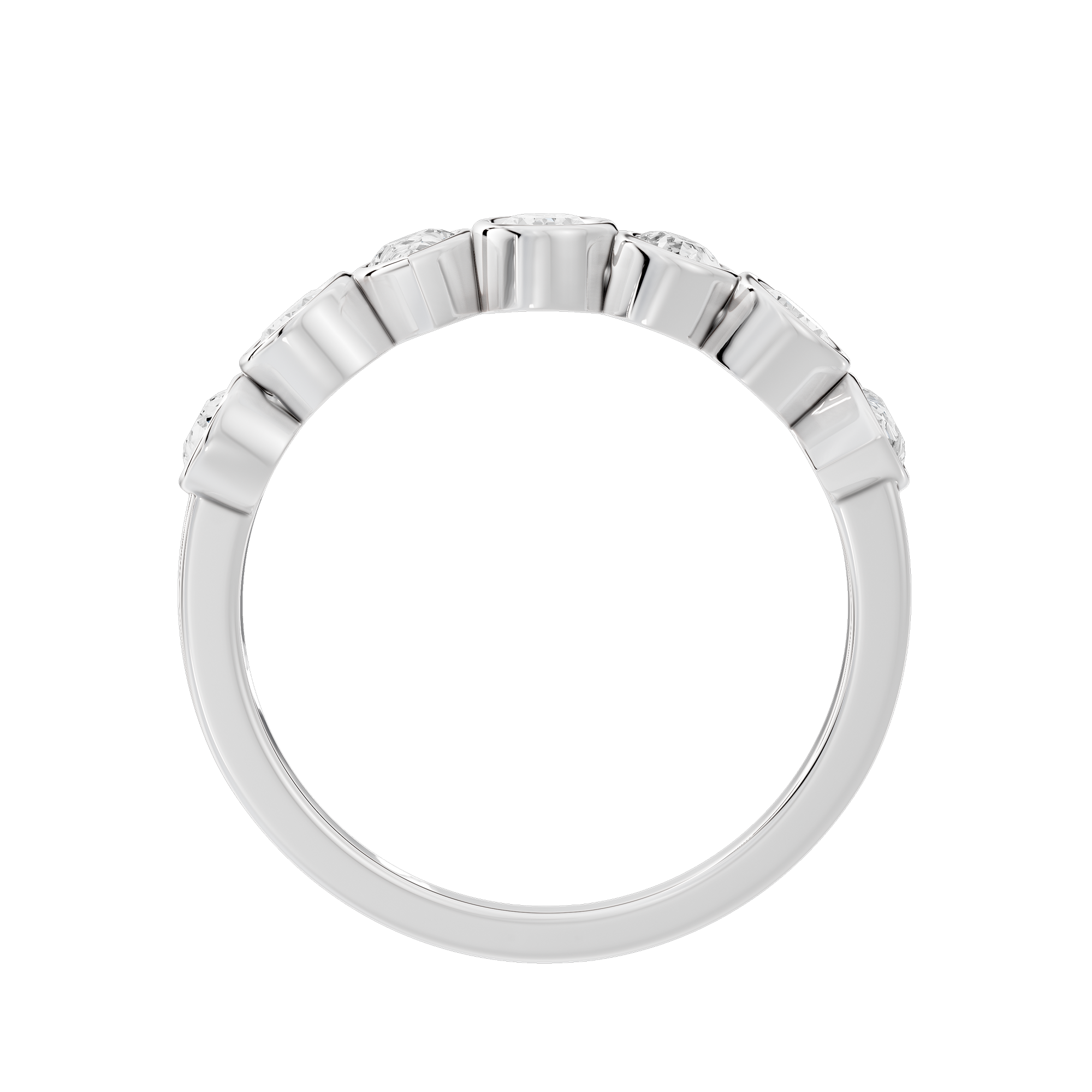 Pear & Oval Bezel Half Eternity Band 0.949 Carat Lab Grown Diamond