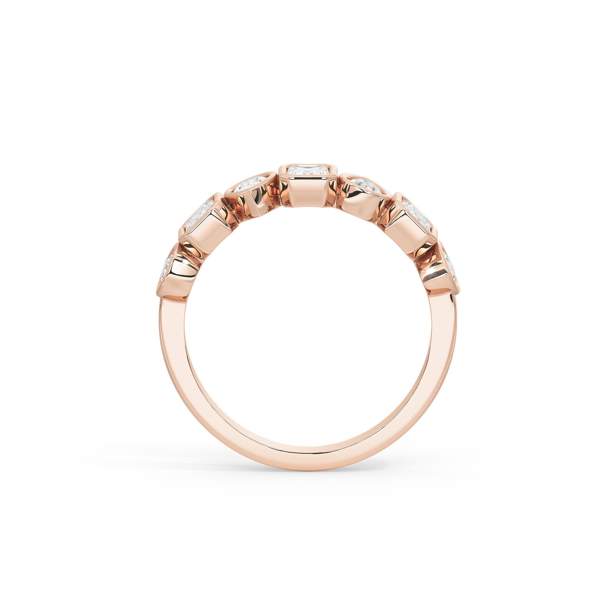 Pear & Emerald Bezel Half Eternity Band 1.462 Carat Lab Grown Diamond