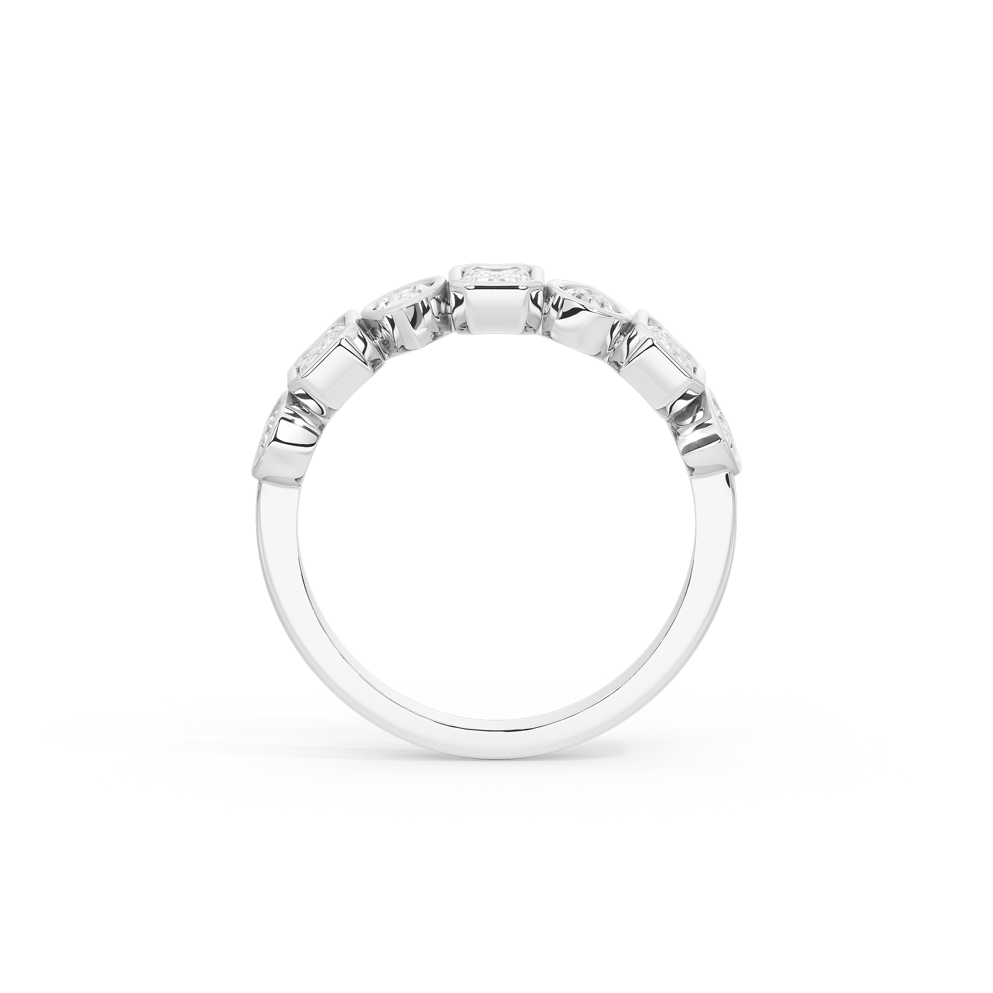 Pear & Emerald Bezel Half Eternity Band 1.462 Carat Lab Grown Diamond