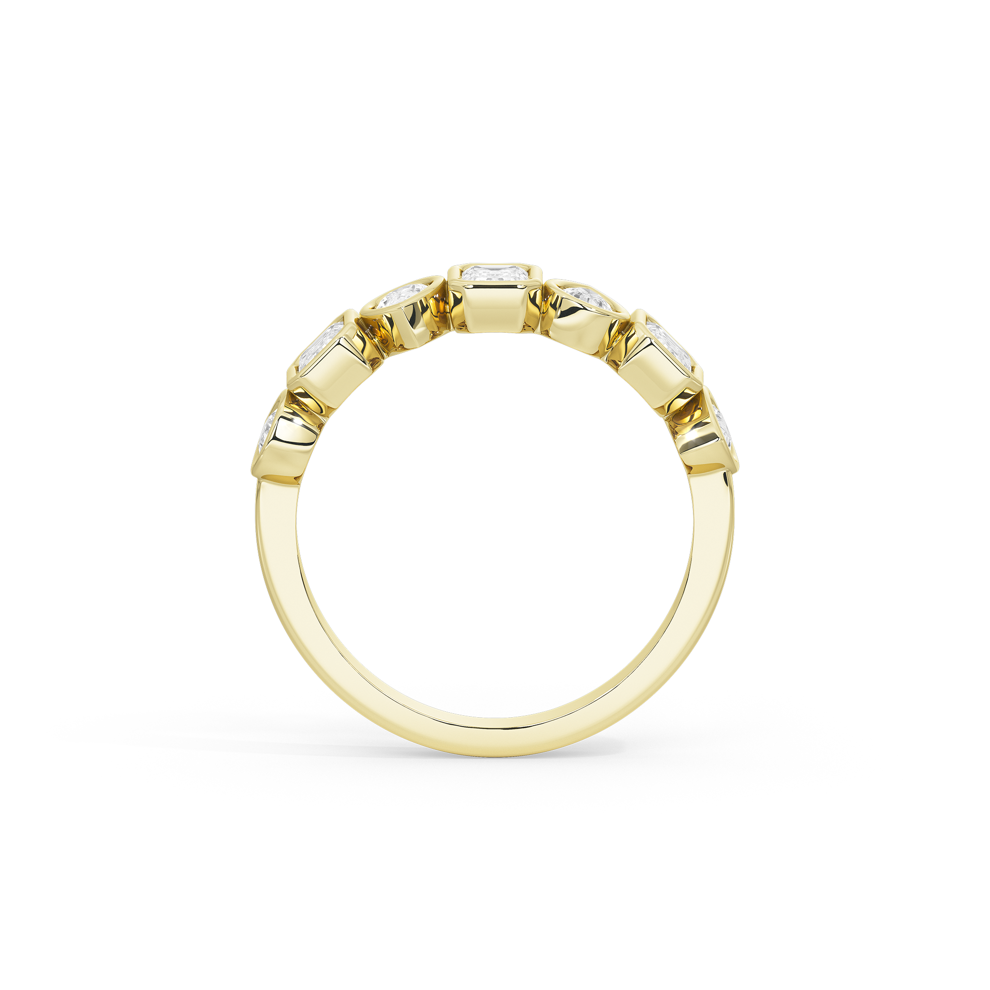 Pear & Emerald Bezel Half Eternity Band 1.462 Carat Lab Grown Diamond
