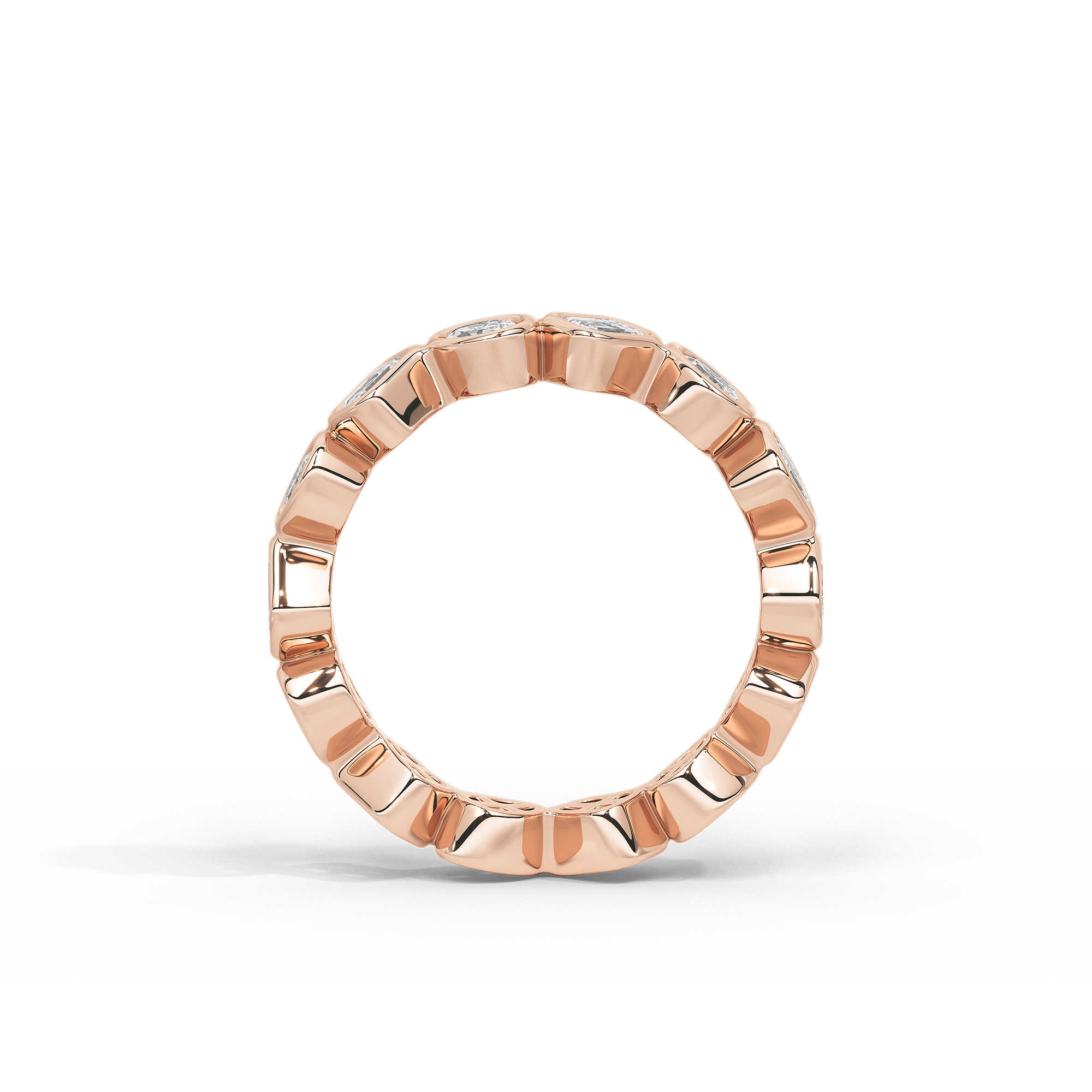 Oval and Emerald Bezel Eternity Band 1.761 Carat Lab Grown Diamond