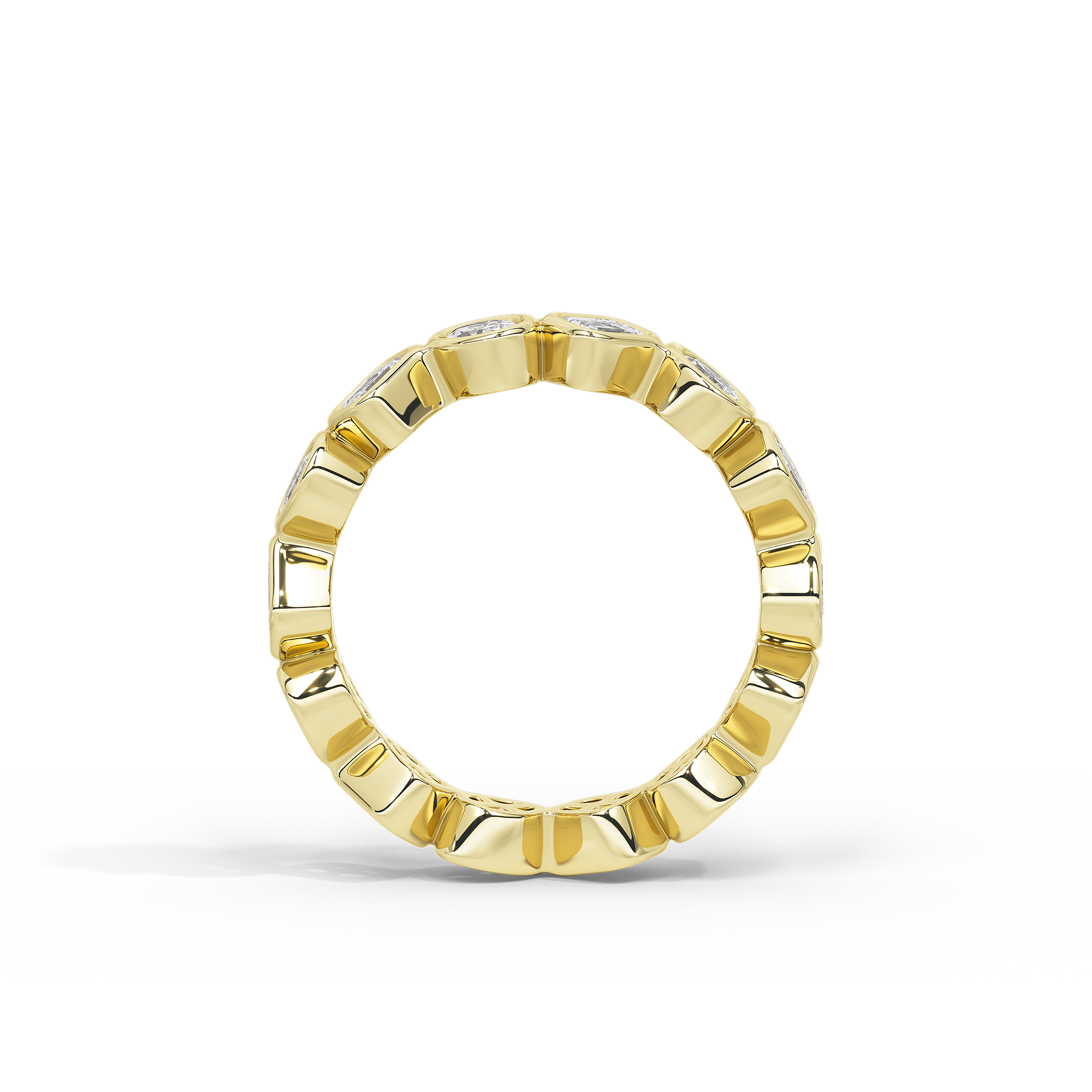 Oval and Emerald Bezel Eternity Band 1.761 Carat Lab Grown Diamond