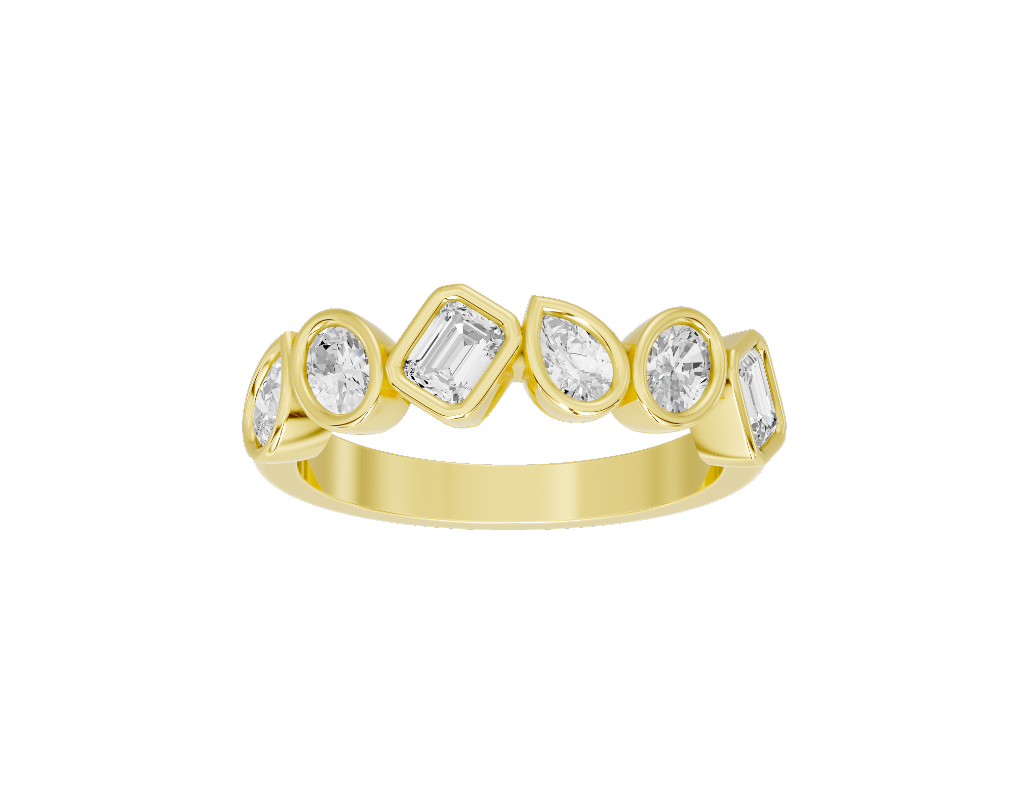 Pear,emerald and Oval Half Bezel Eternity Band 1.267 Carat Lab Grown Diamond