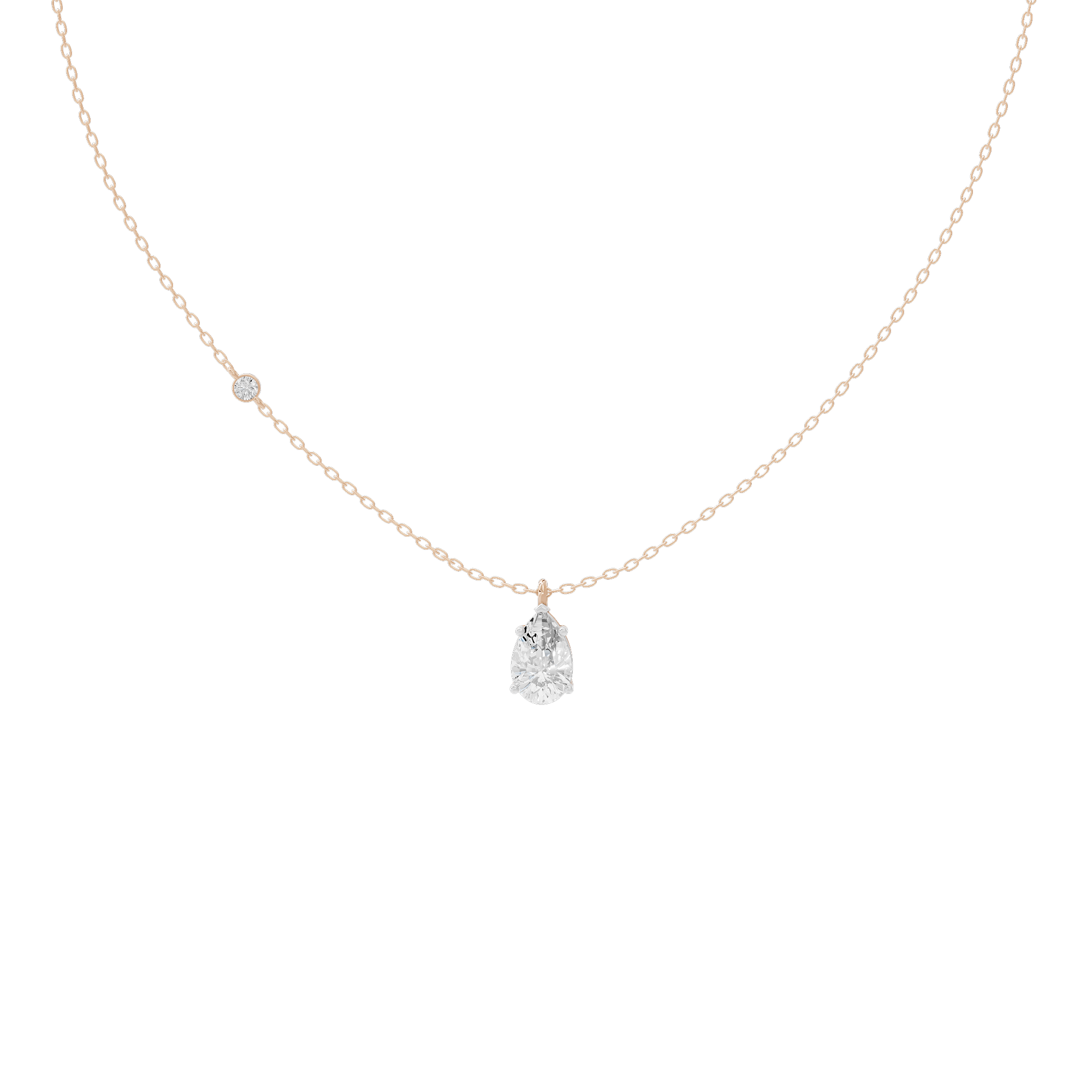 Soft Pear 1.058 Lab Grown Diamond Pendant